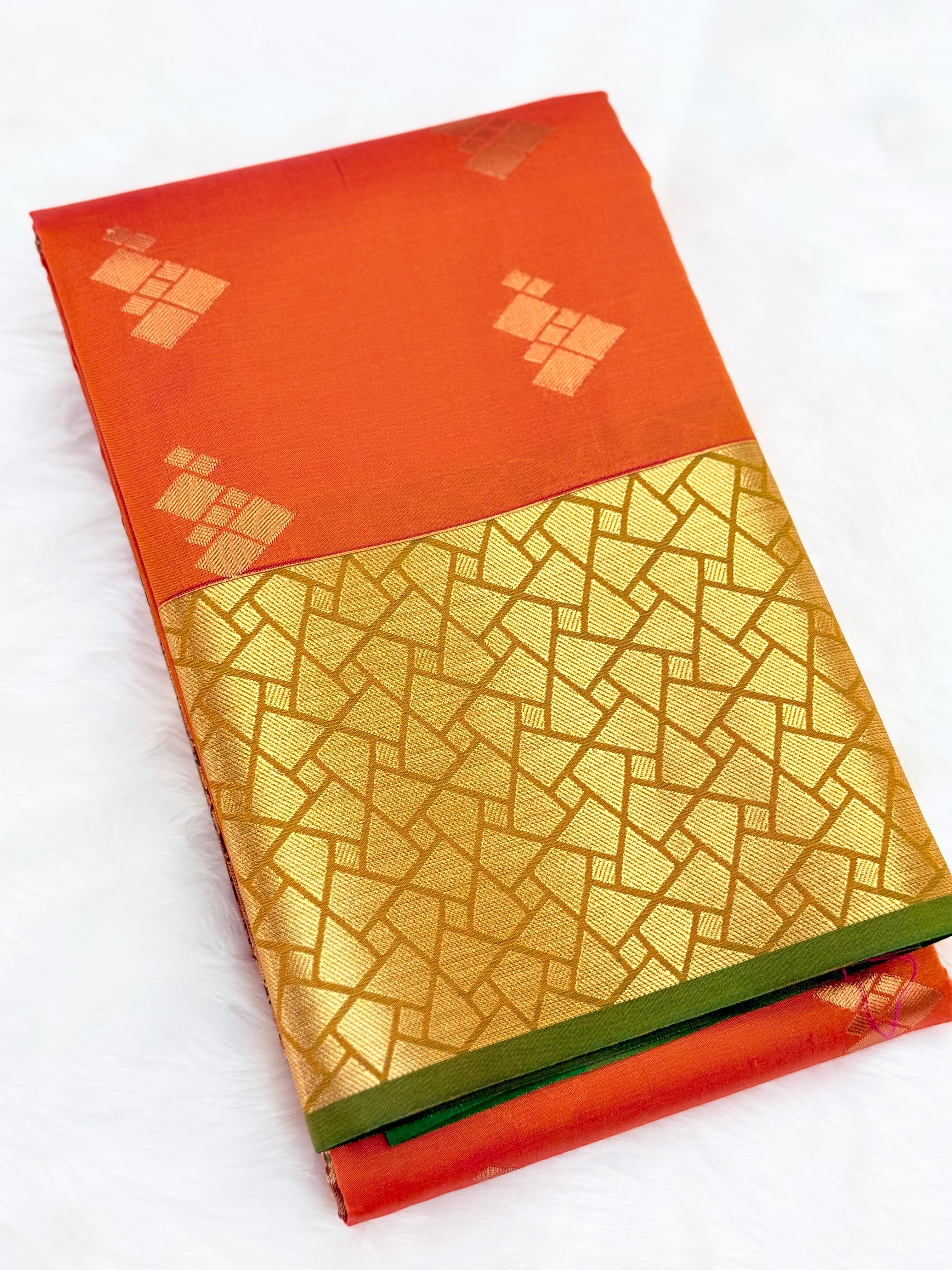 KARUNYA'S SPECIAL SOFT SILK SAREE - ORANGE