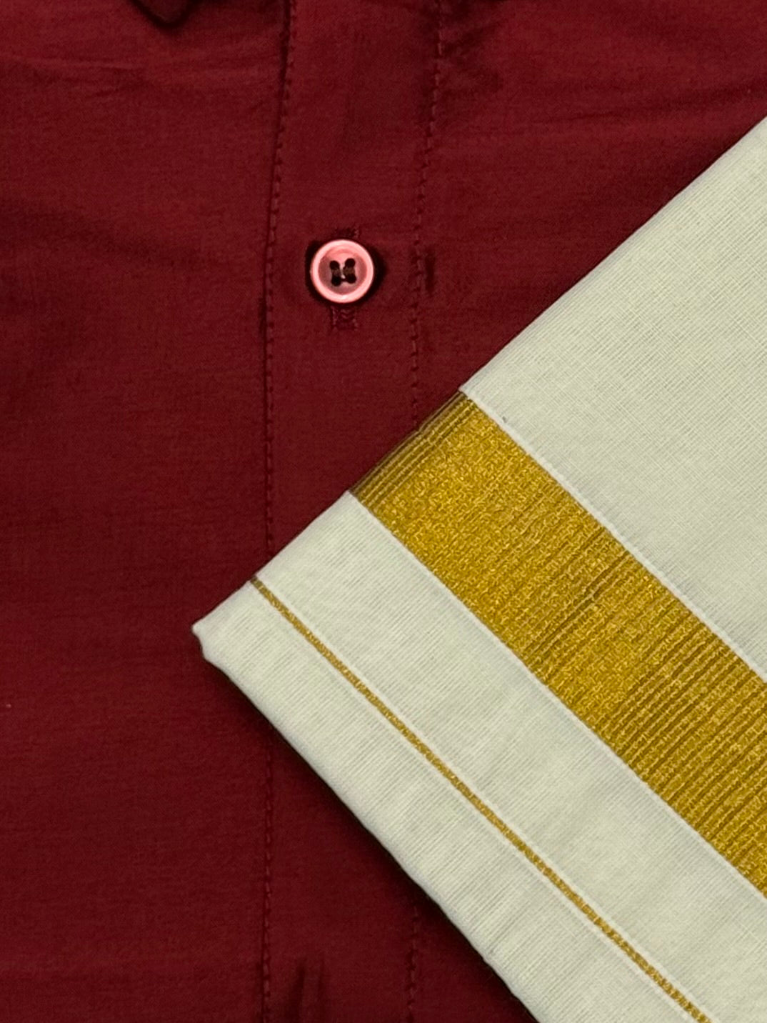 KIDS BOYS VELCRO DHOTI & SHIRT COMBO SET - RED
