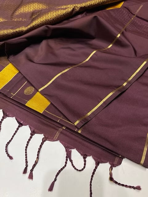 PREMIUM SAMPANGI BROWN PAALUM PAZHAMUM SAREE