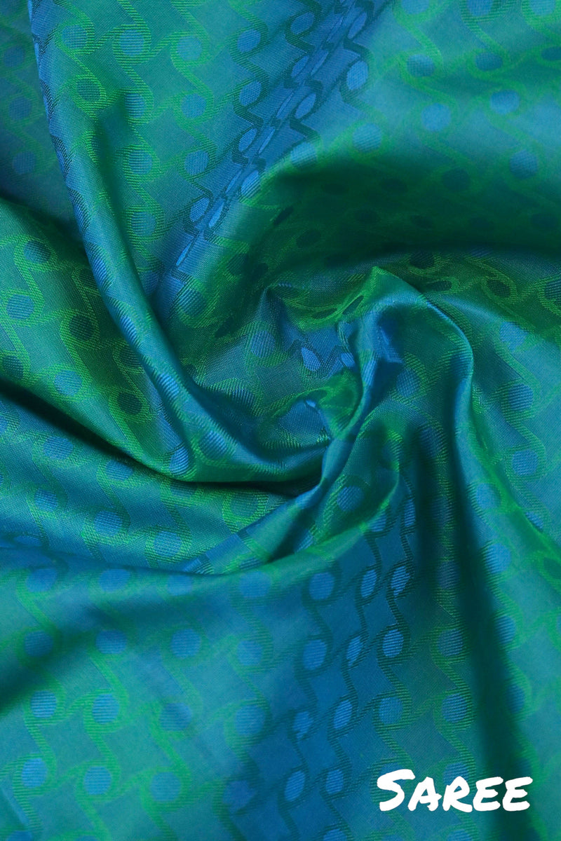 TEAL GREEN KANCHIPURAM PURE SILK SAREE | SILKMARK® CERTIFIED