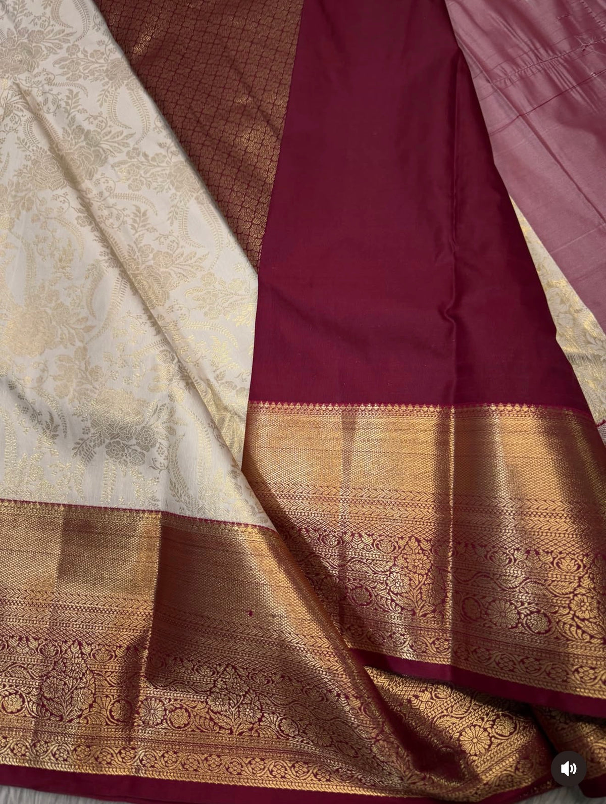 PREMIUM SEMI KANCHI SILK SAREE - CREAM