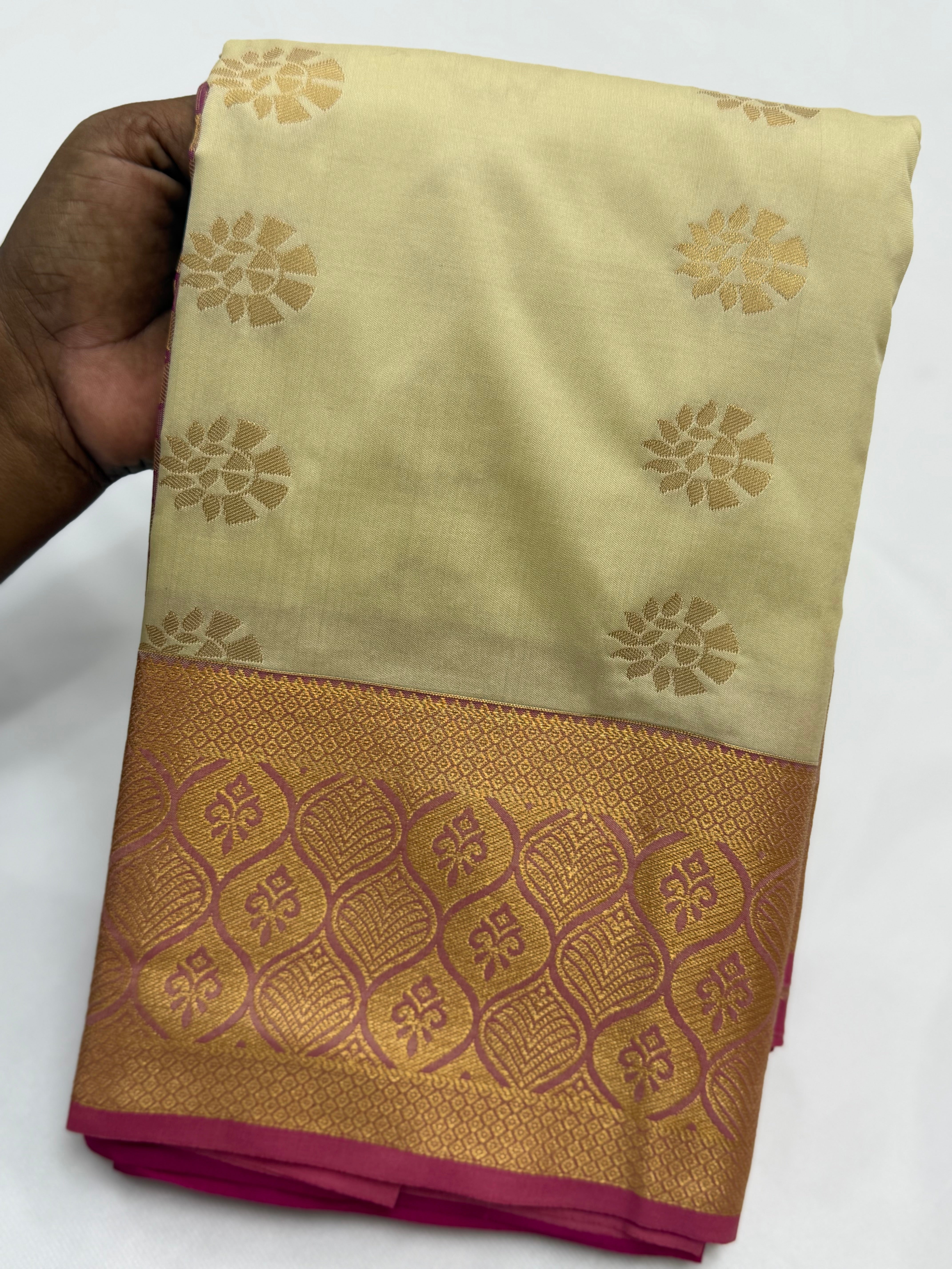 KARUNYA'S SPECIAL SOFT SILK SAREE - CREAM