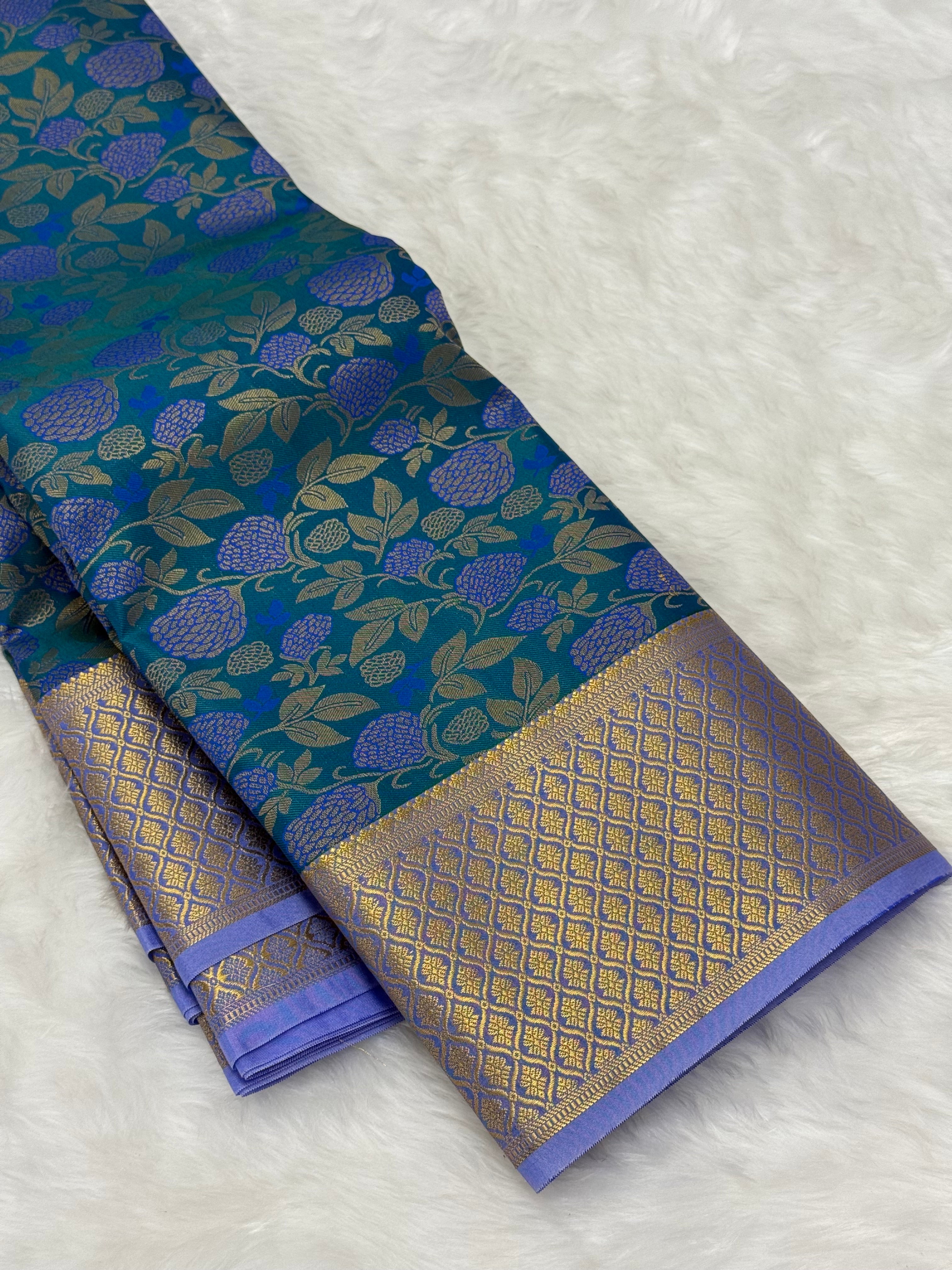 KARUNYA'S SPECIAL PREMIUM  SILK SAREE - TEAL GREEN
