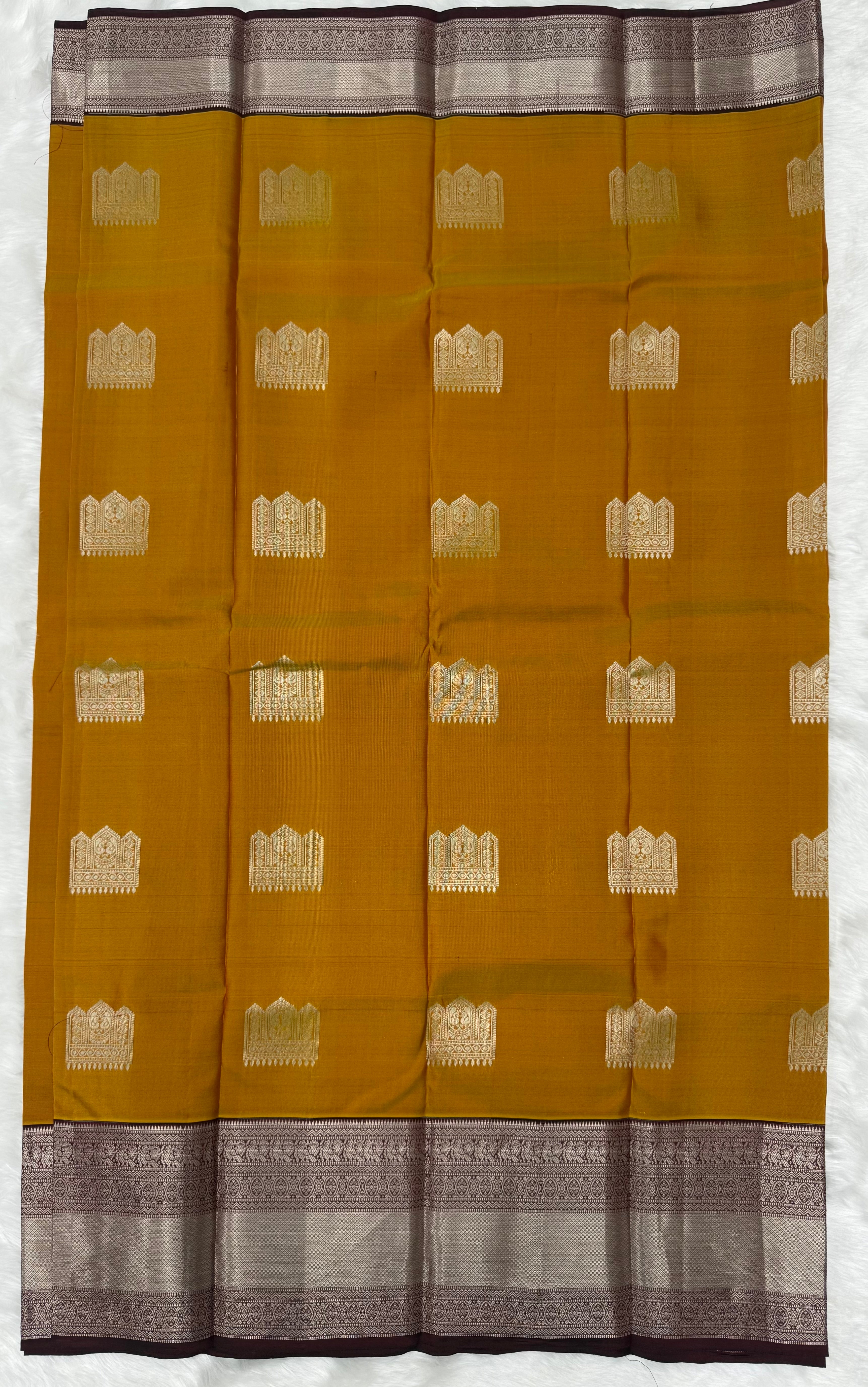 KANCHIPURAM PURE SILK SAREE | SILKMARK® CERTIFIED - MUSTARD