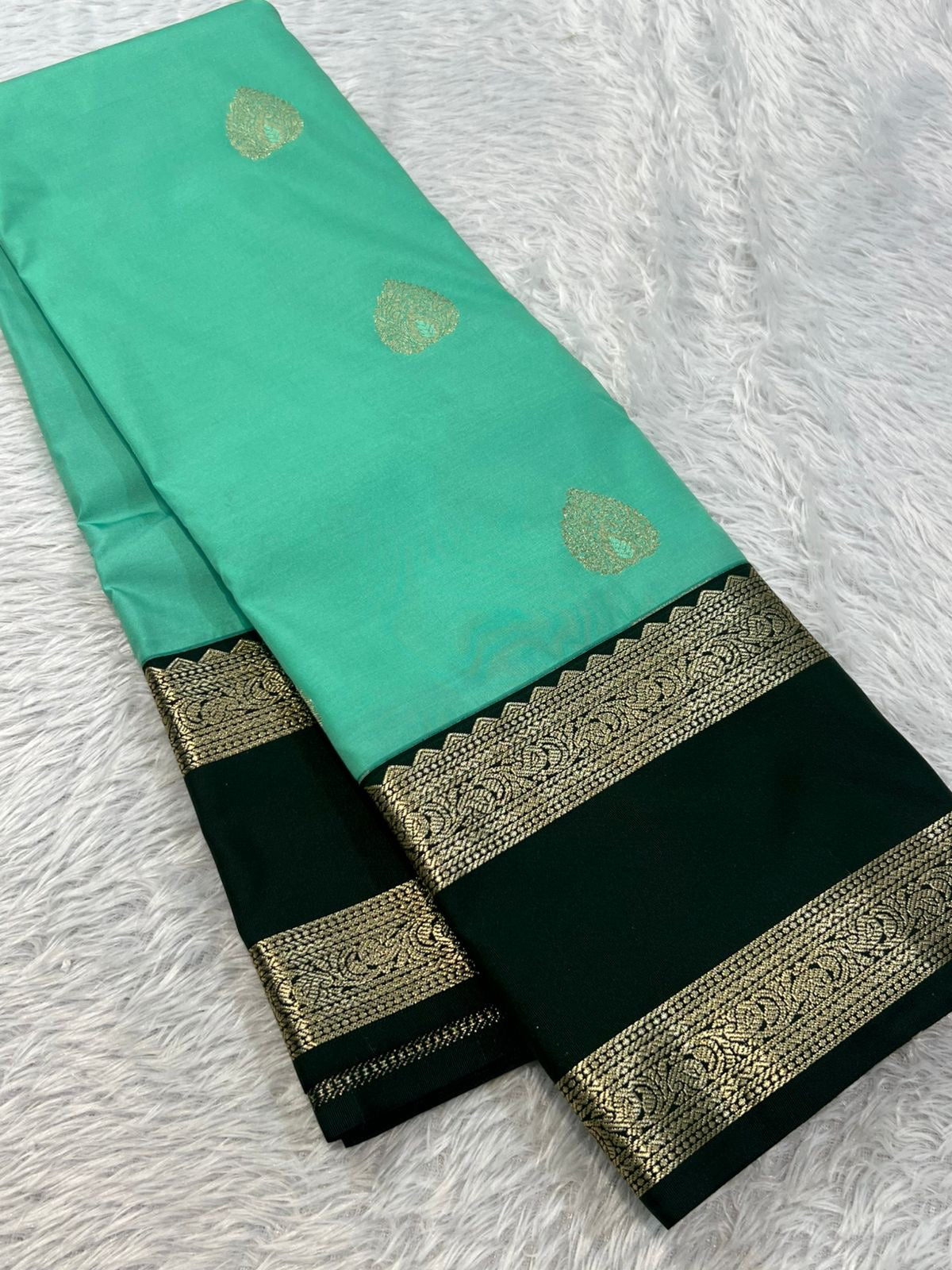 PREMIUM SEMI KANCHI SILK SAREE - MINT GREEN