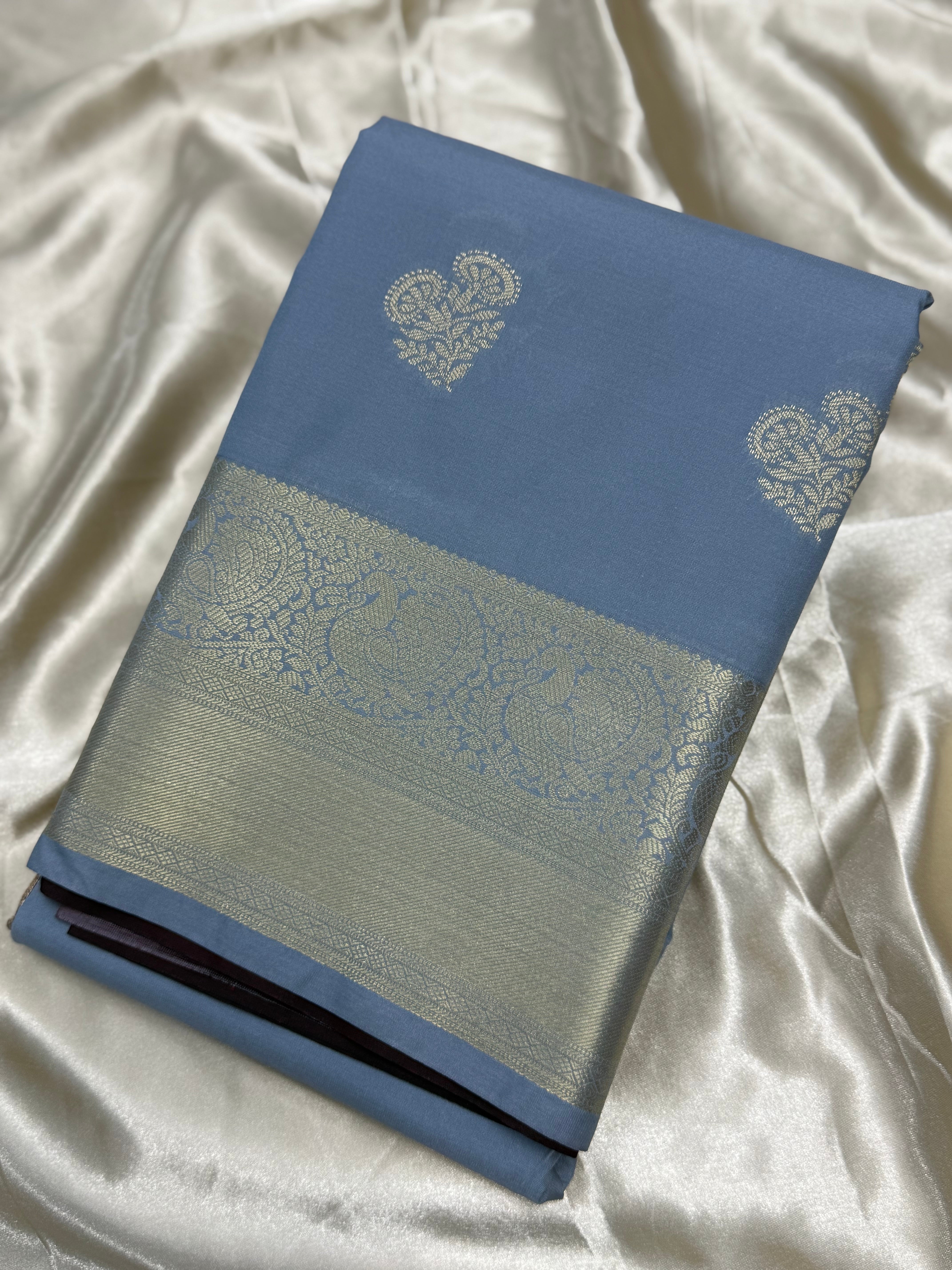 PREMIUM SEMI KANCHI SILK SAREE - GREY