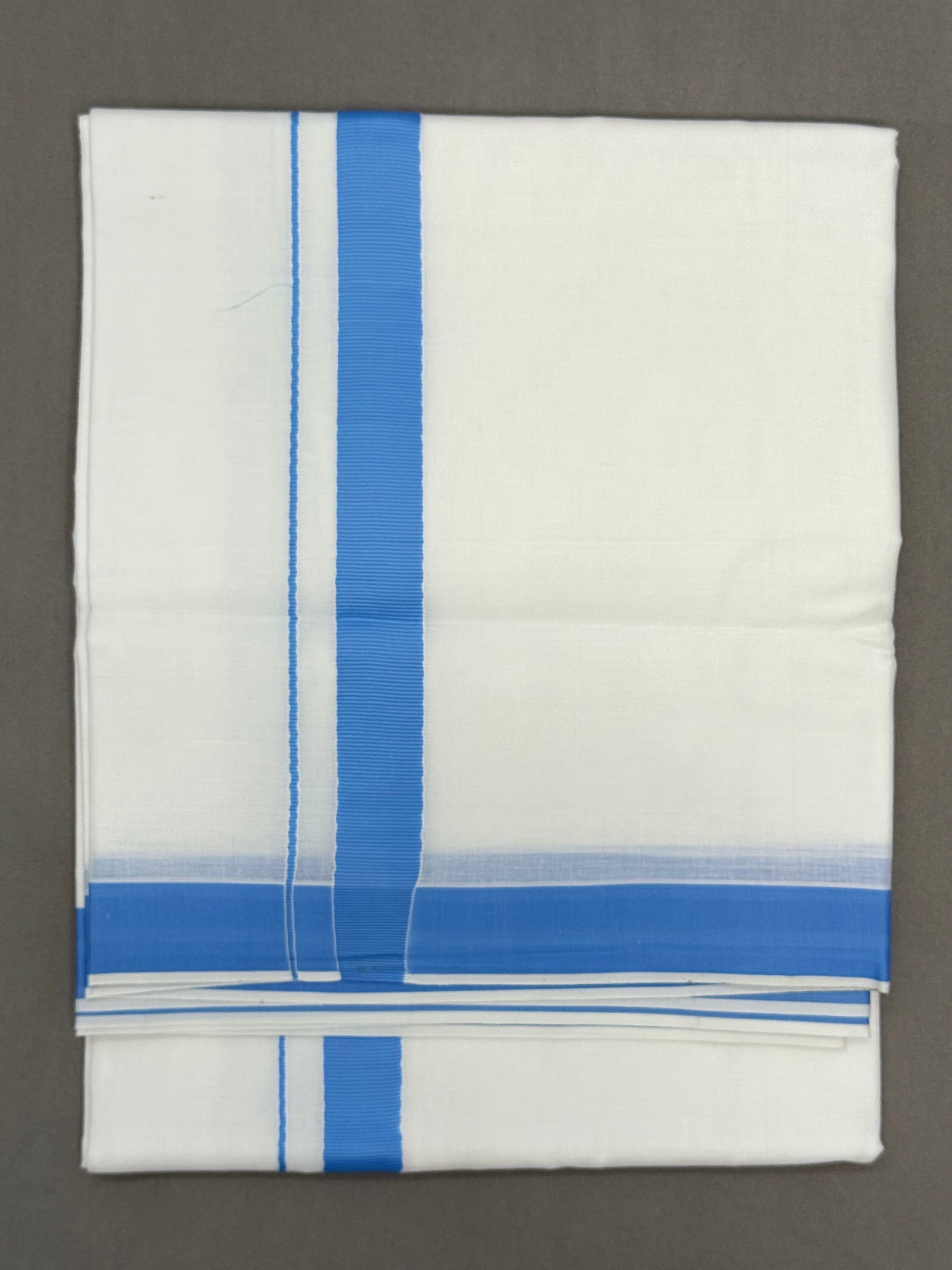 MEN'S DOUBLE DHOTI WHITE WITH FANCY BORDER