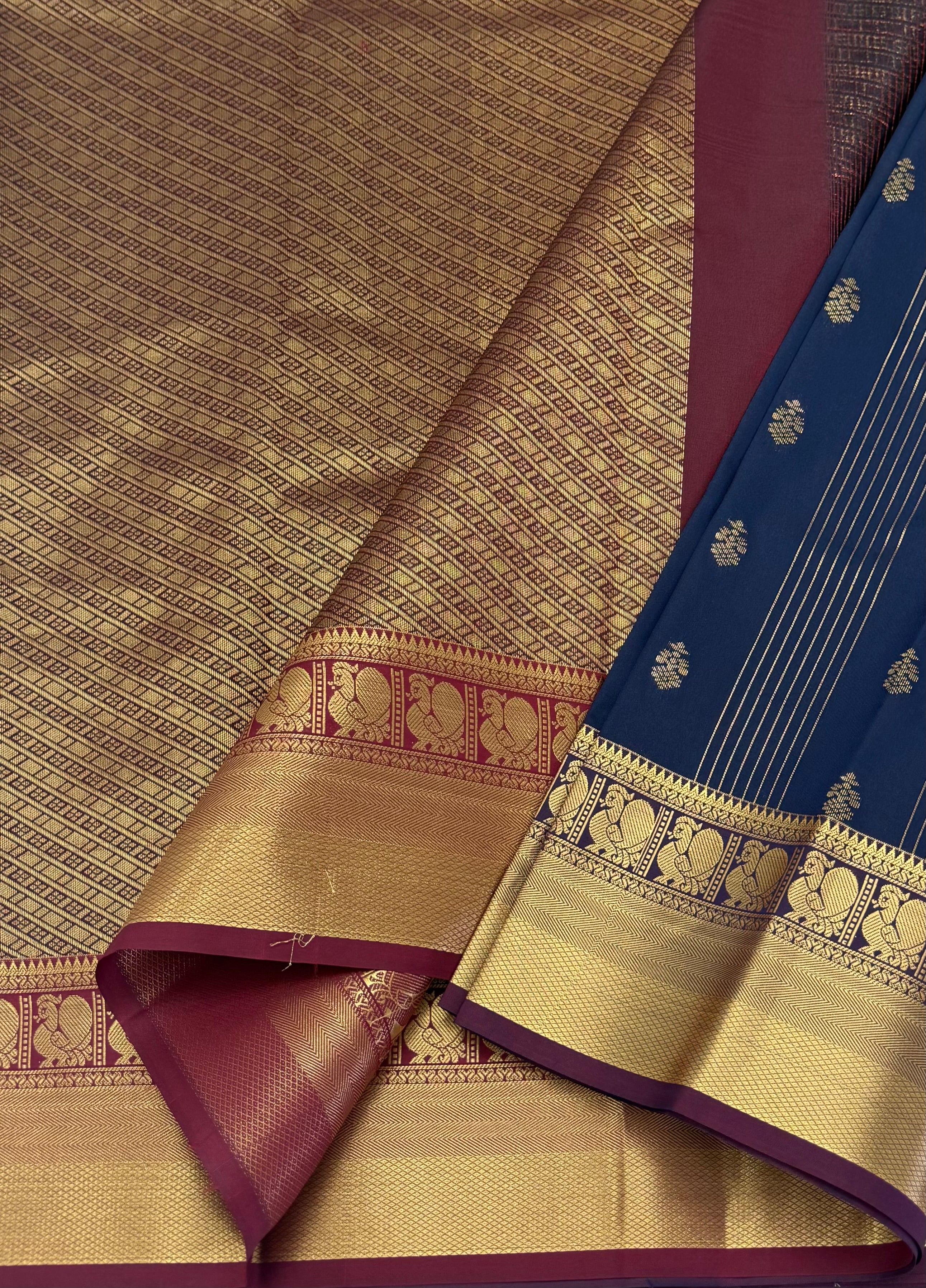 KARUNYA'S SPECIAL SOFT SILK SAREE - NAVY BLUE