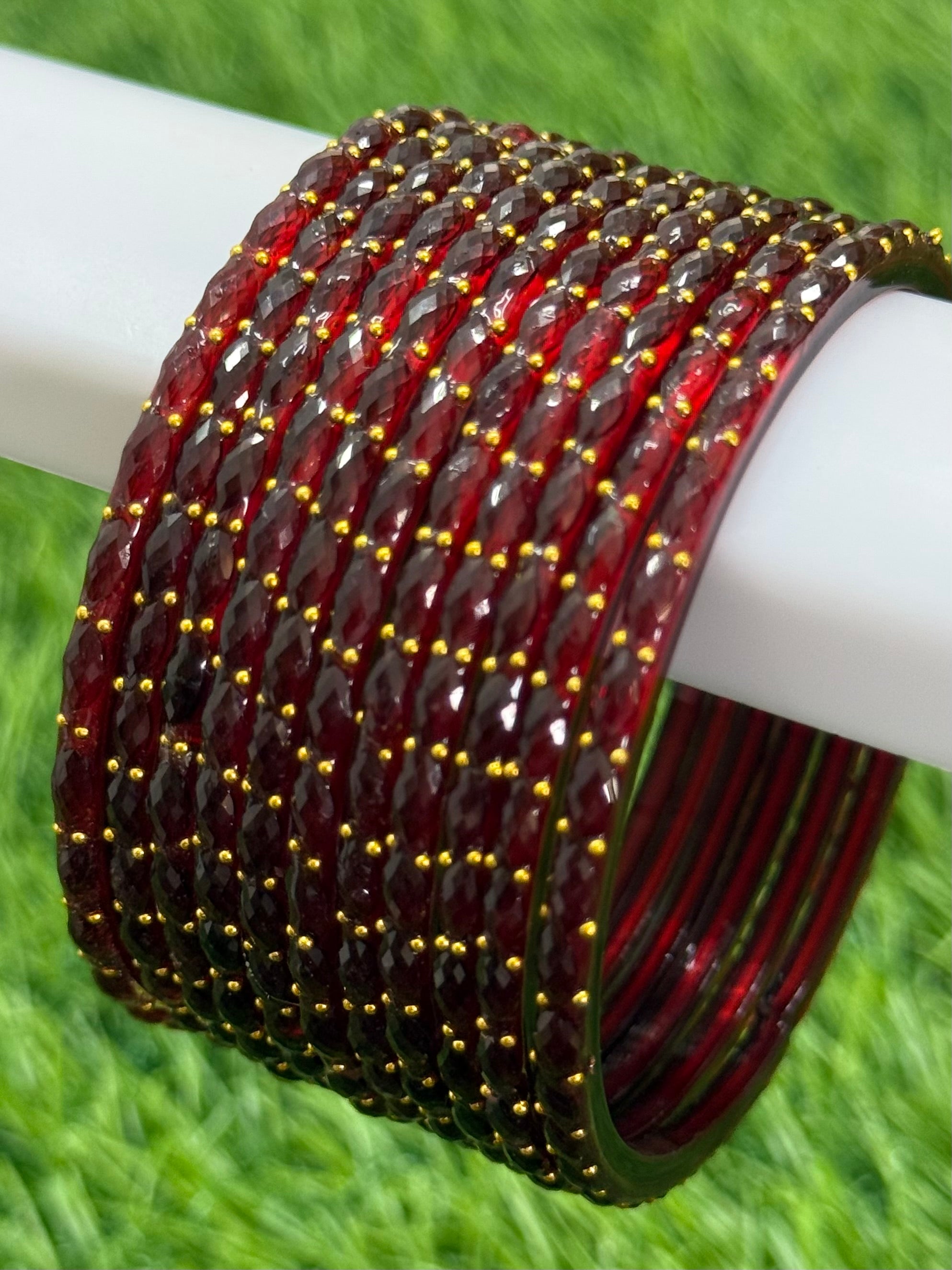 RAINDROP GLASS BANGLES PACK OF 12
