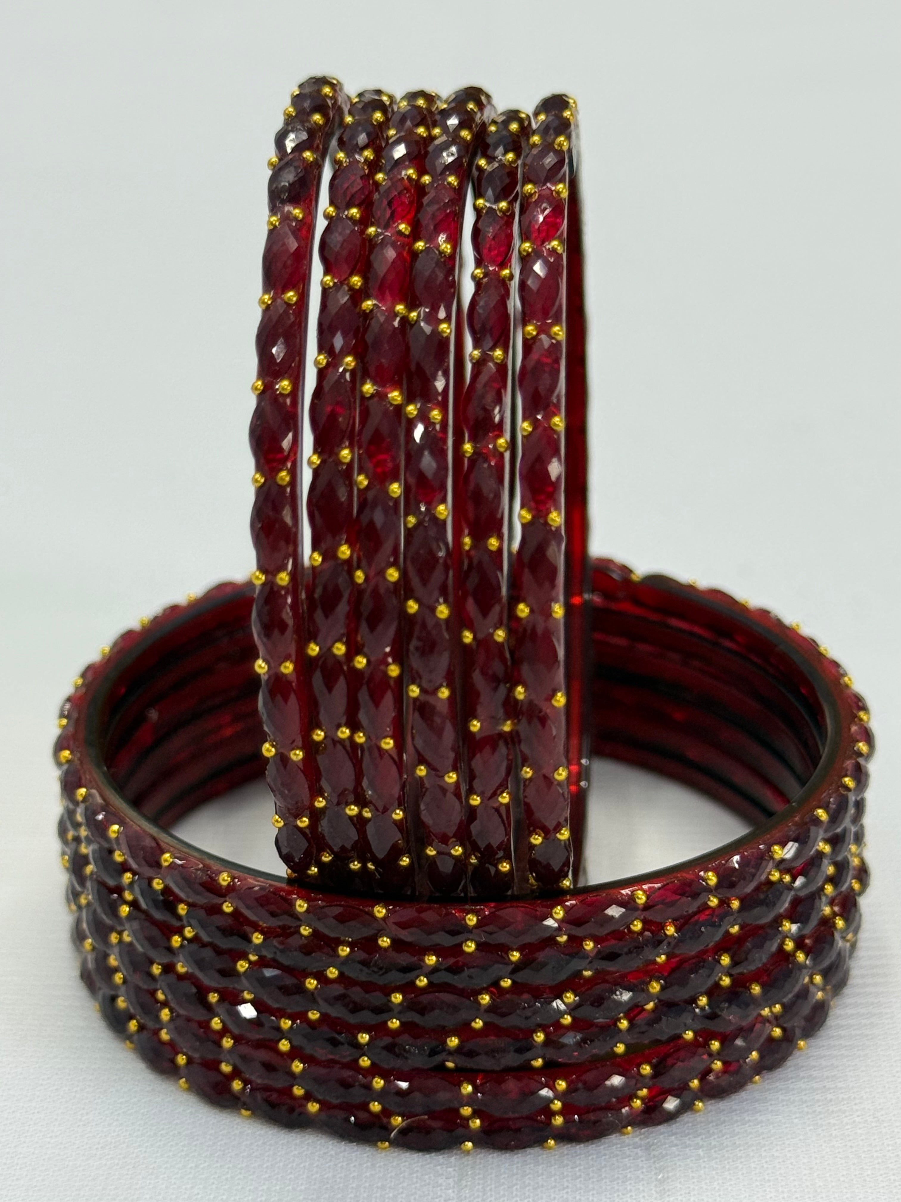 RAINDROP GLASS BANGLES PACK OF 12