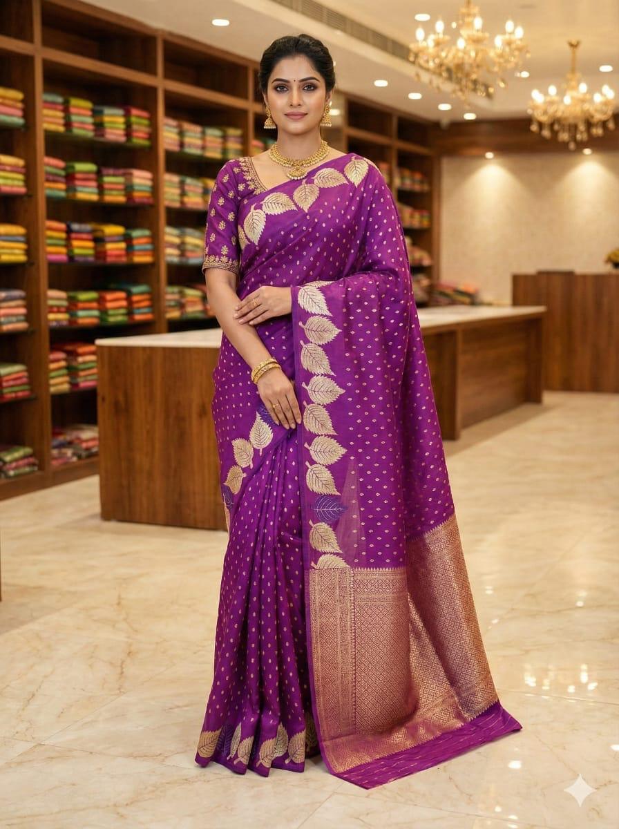 PREMIUM  SOFT SILK SAREE - VIOLET