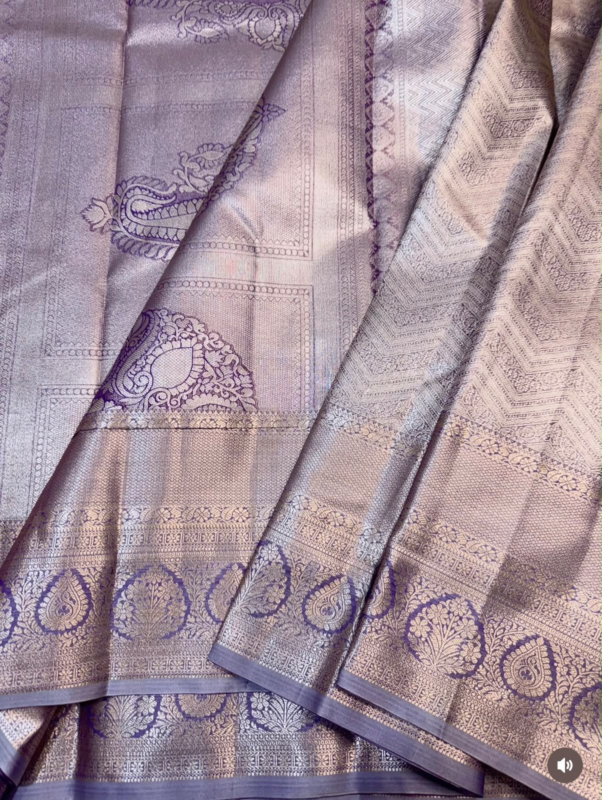 PREMIUM SEMI KANCHI TISSUE SILK SAREE - GOLDEN LAVENDER