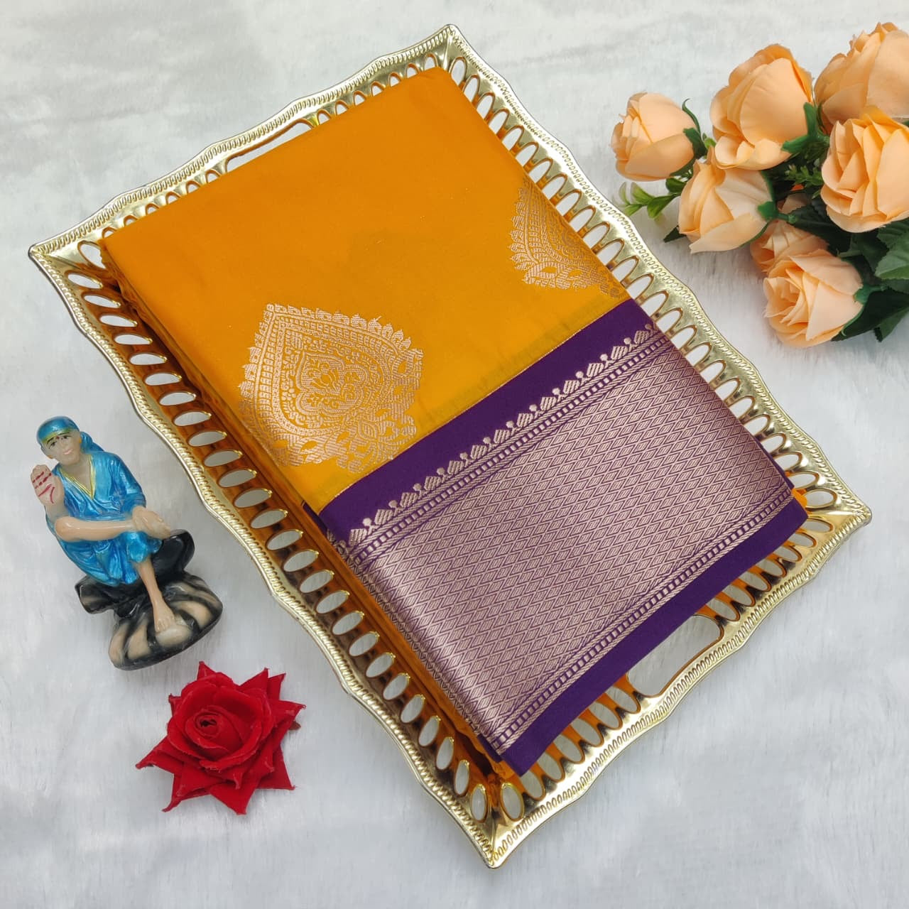 PREMIUM KORVAI SOFT SILK SAREE - MANGO YELLOW