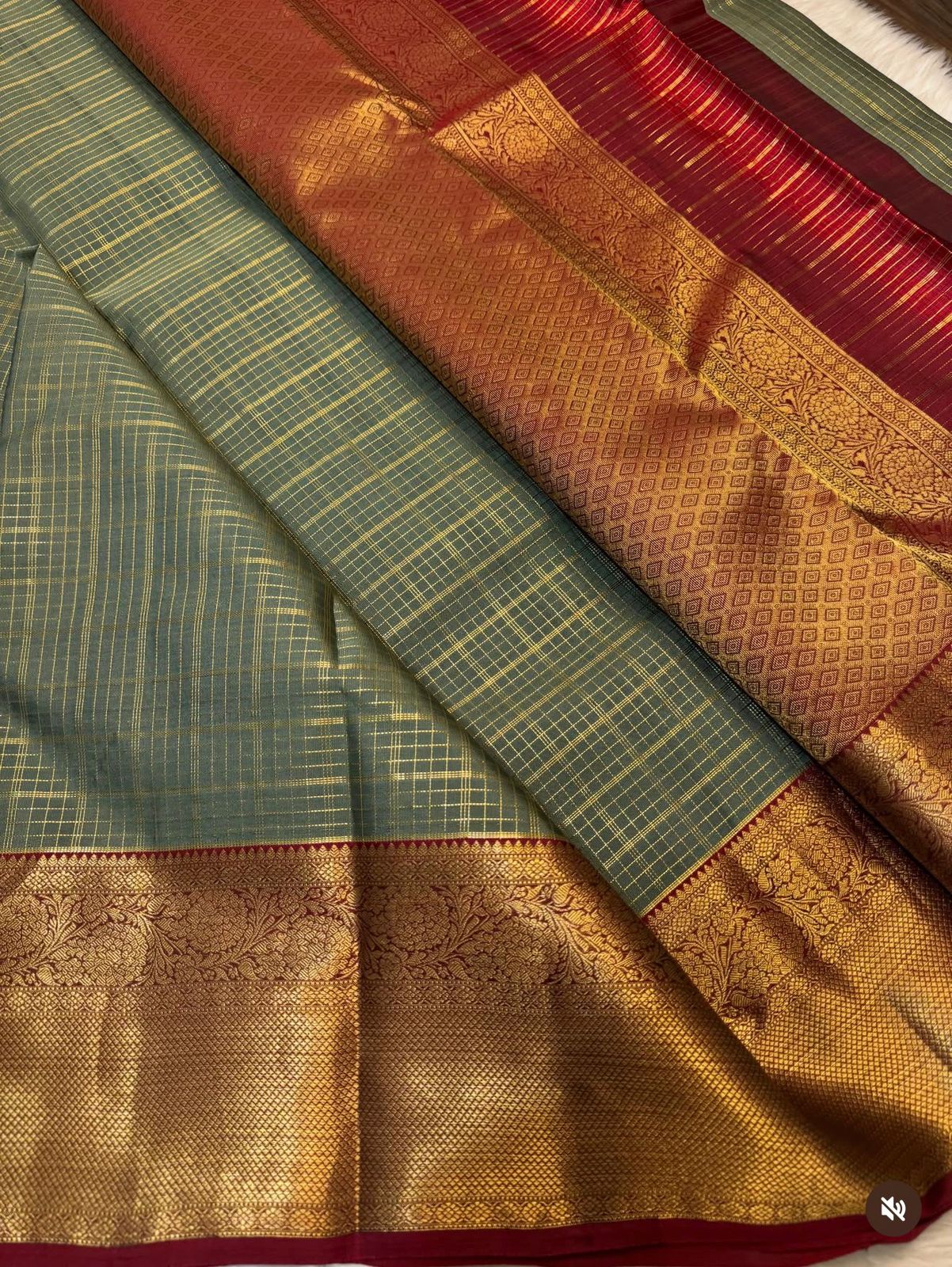 KANCHIPURAM PURE SILK SAREE | SILKMARK® CERTIFIED - DUSTY SAGE GREEN