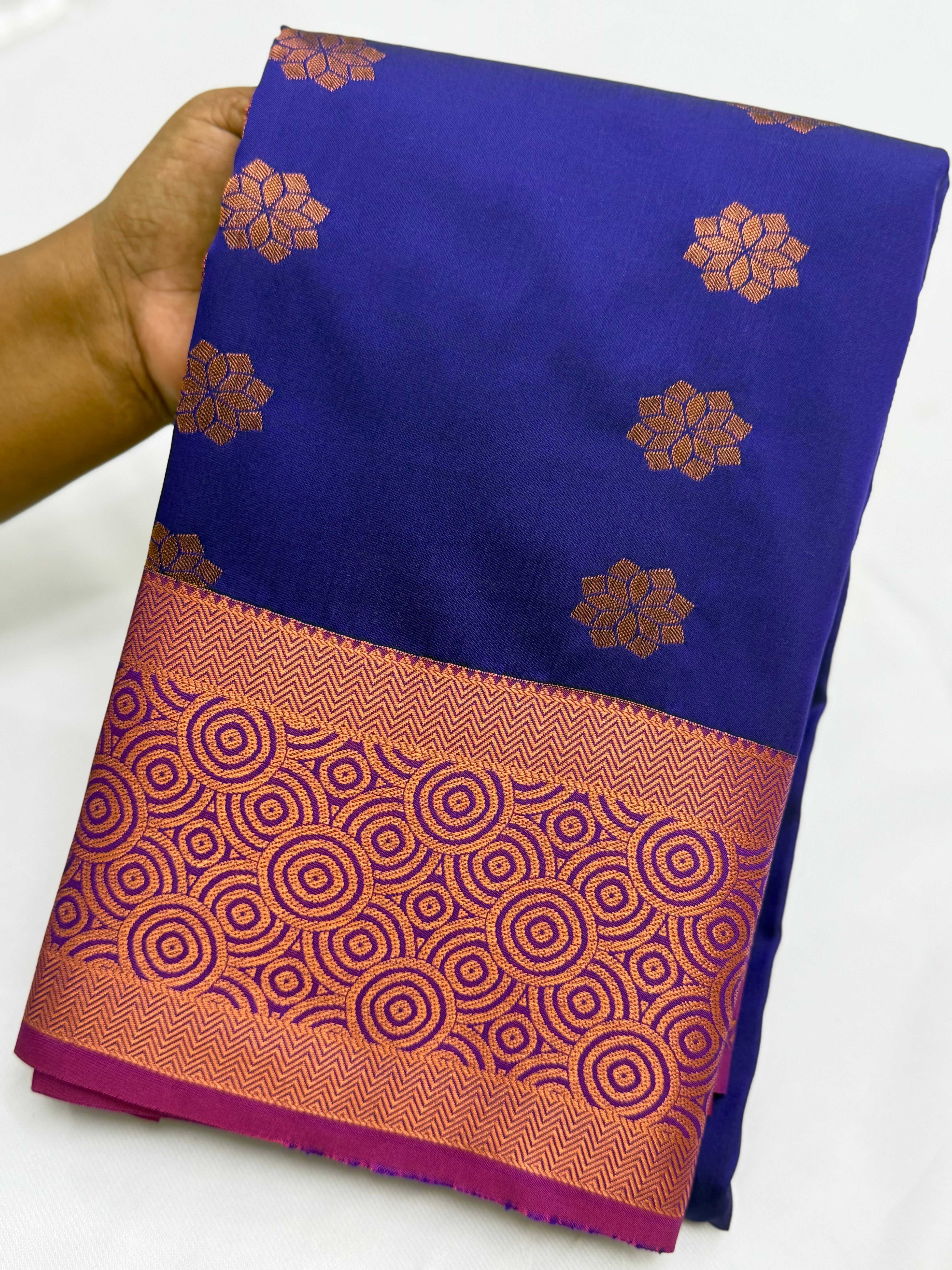 KARUNYA'S SPECIAL SOFT SILK SAREE - BLUE