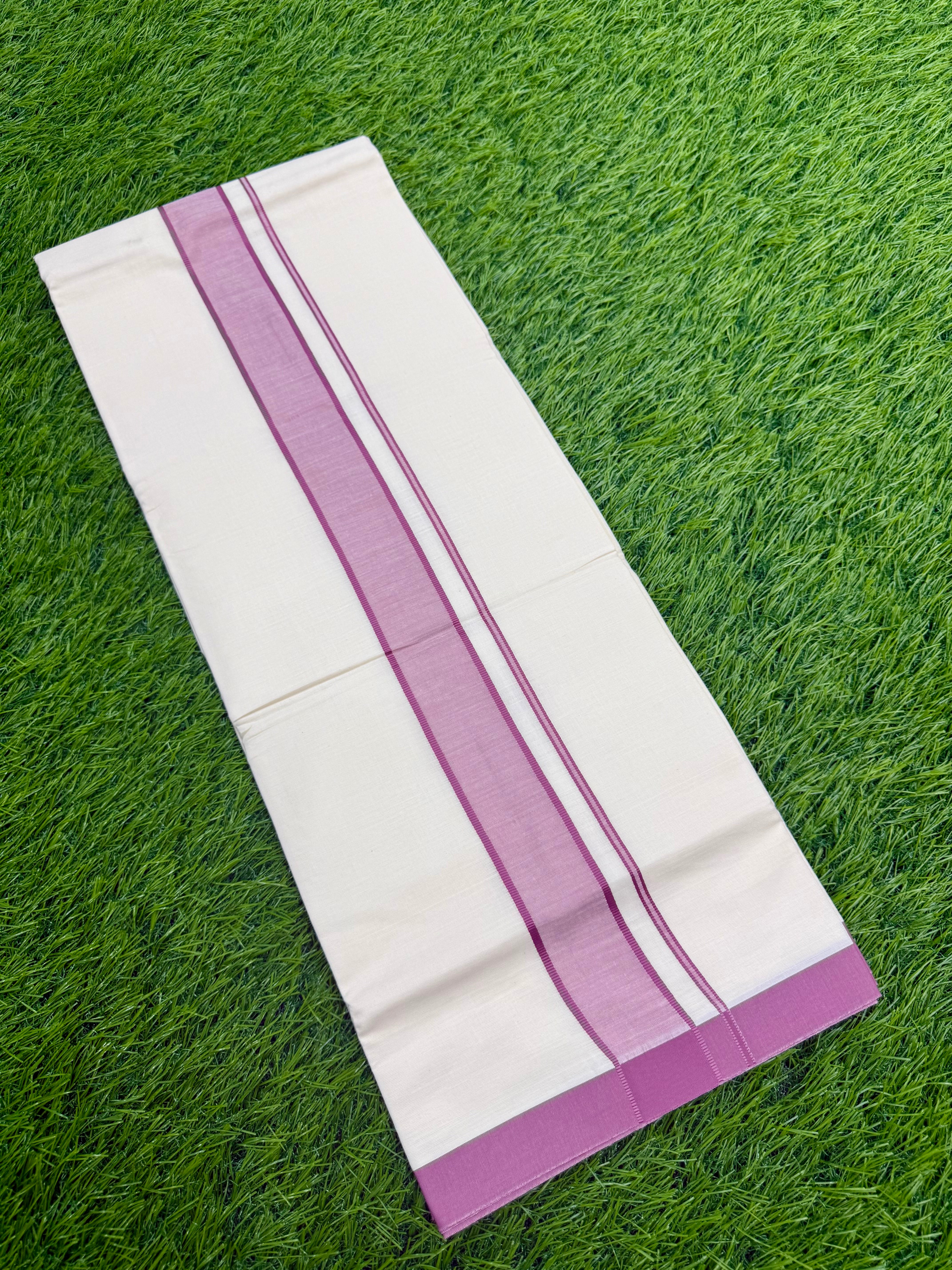 MEN'S DOUBLE DHOTI CREAM WITH FANCY BORDER