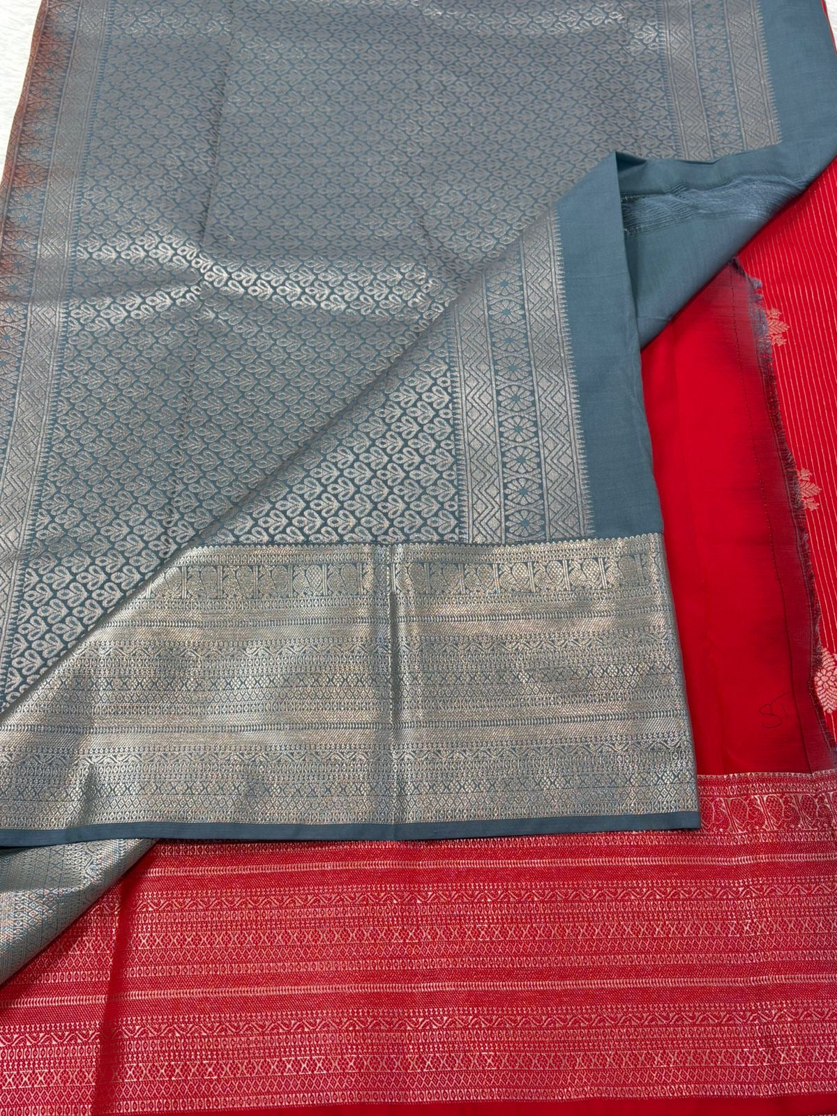 PREMIUM SEMI KANCHI SILK SAREE - RED