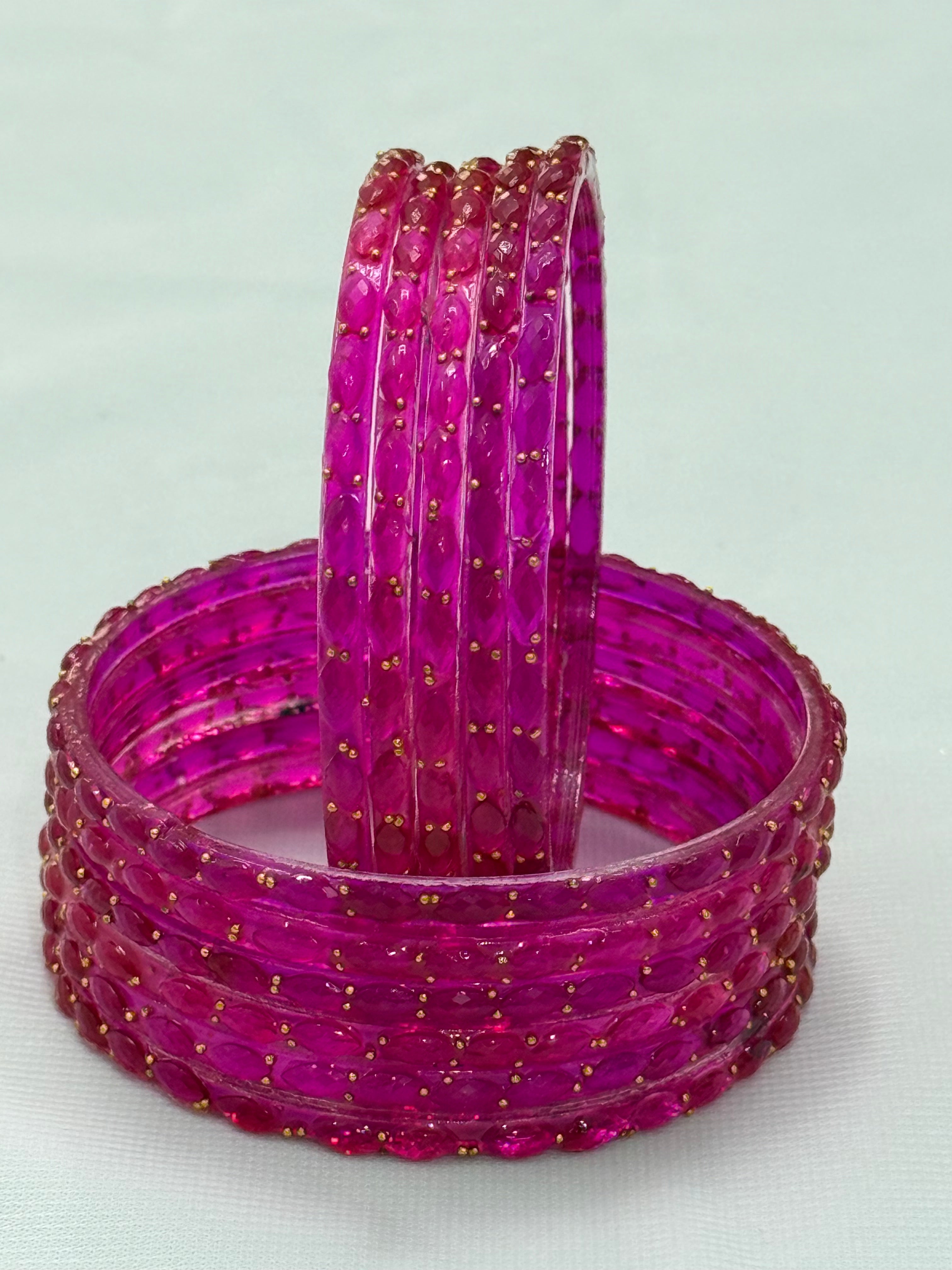 RAINDROP GLASS BANGLES PACK OF 12