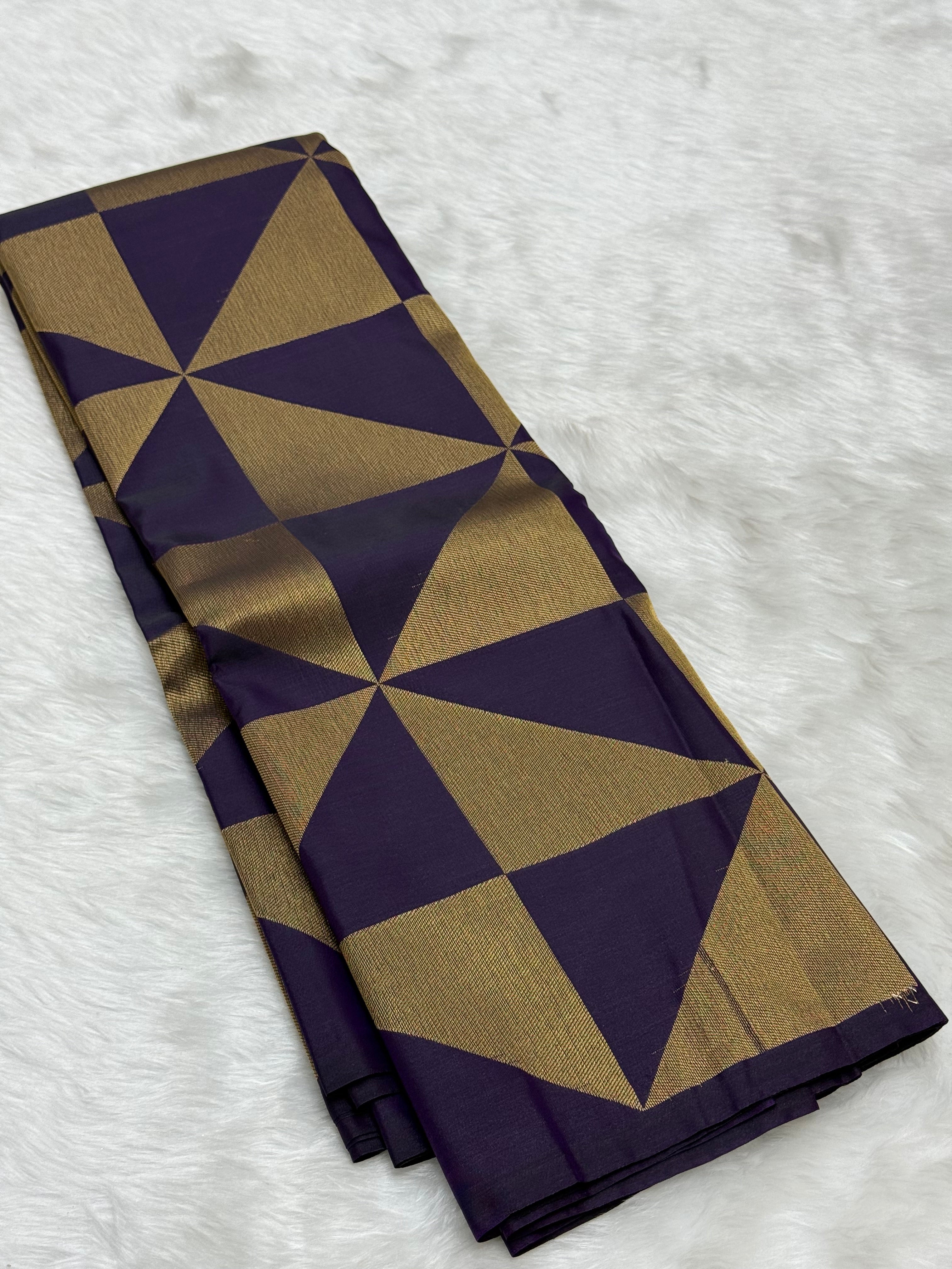 PREMIUM SEMI KANCHI SILK SAREE - PURPLE