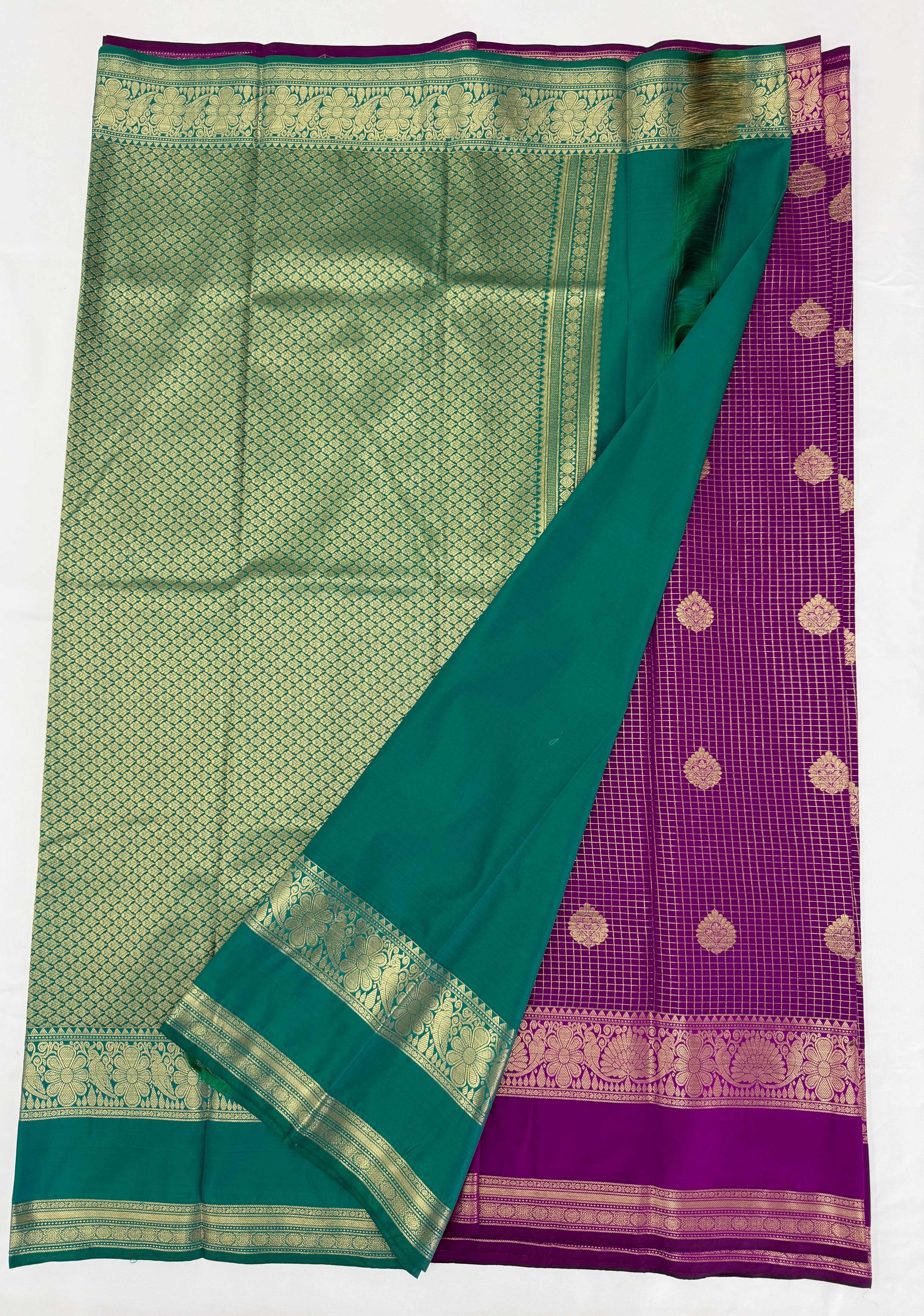 PREMIUM SEMI KANCHI SILK SAREE - VIOLET