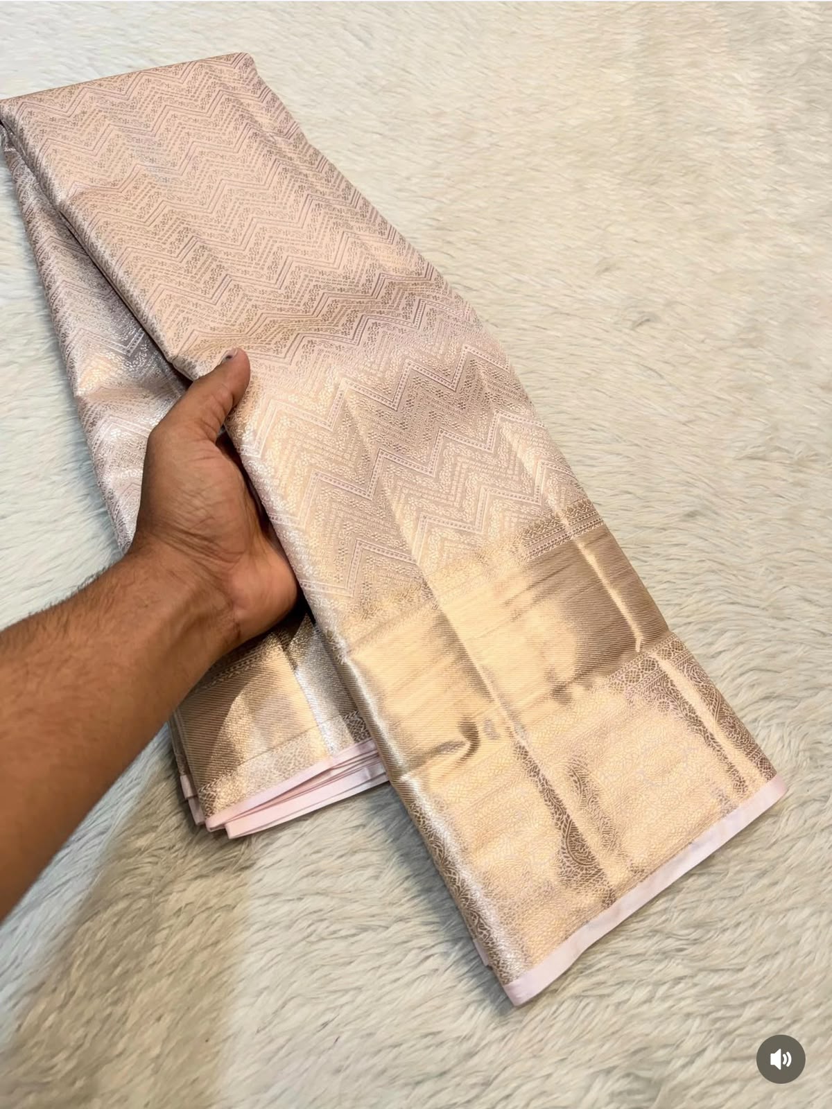 PREMIUM KANCHI TISSUE SILK SAREE - SOFT BABY PINK