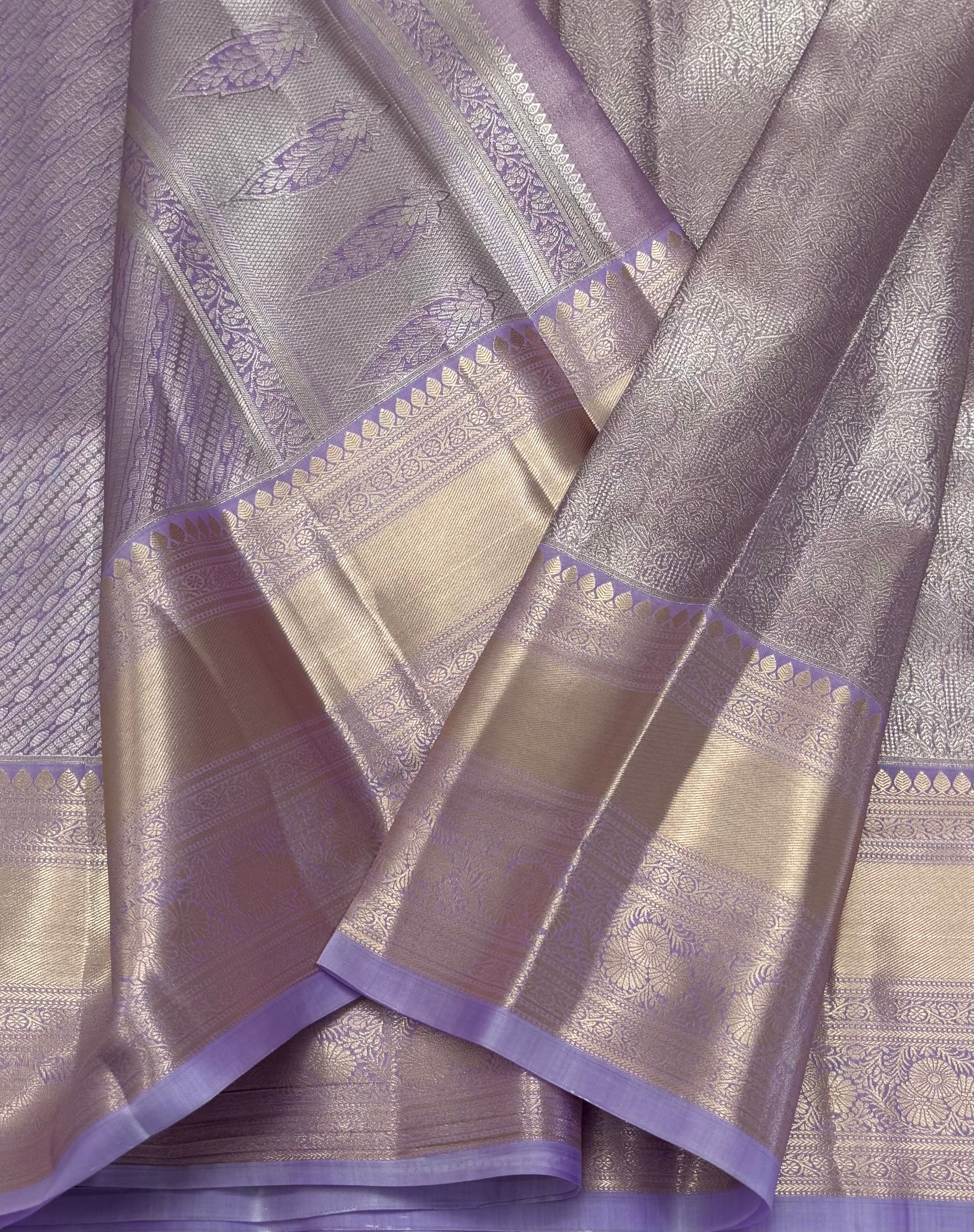 PREMIUM SEMI KANCHI SILK SAREE - GOLDEN LAVENDER