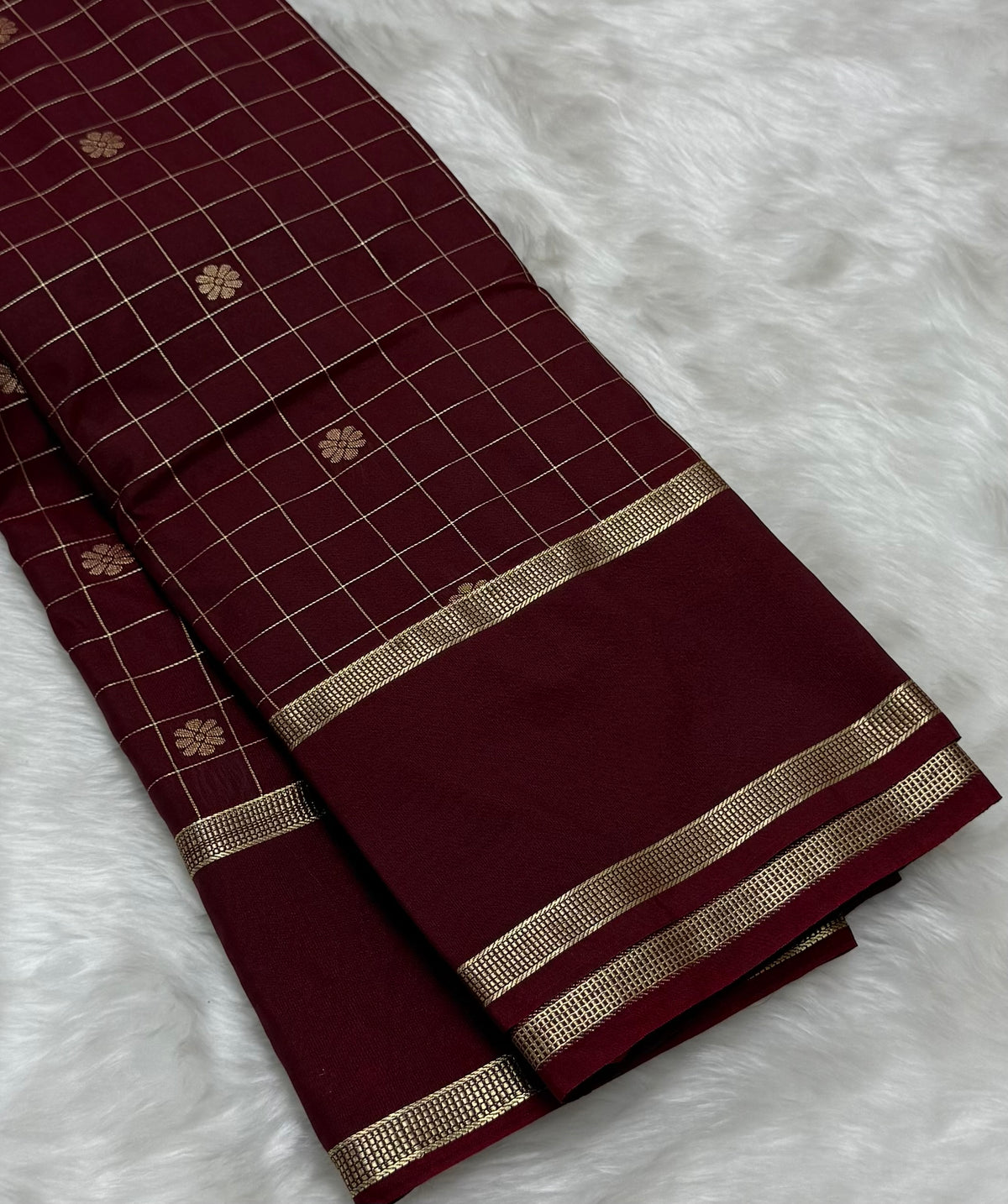 PREMIUM SEMI KANCHI SILK SAREE - MAROON