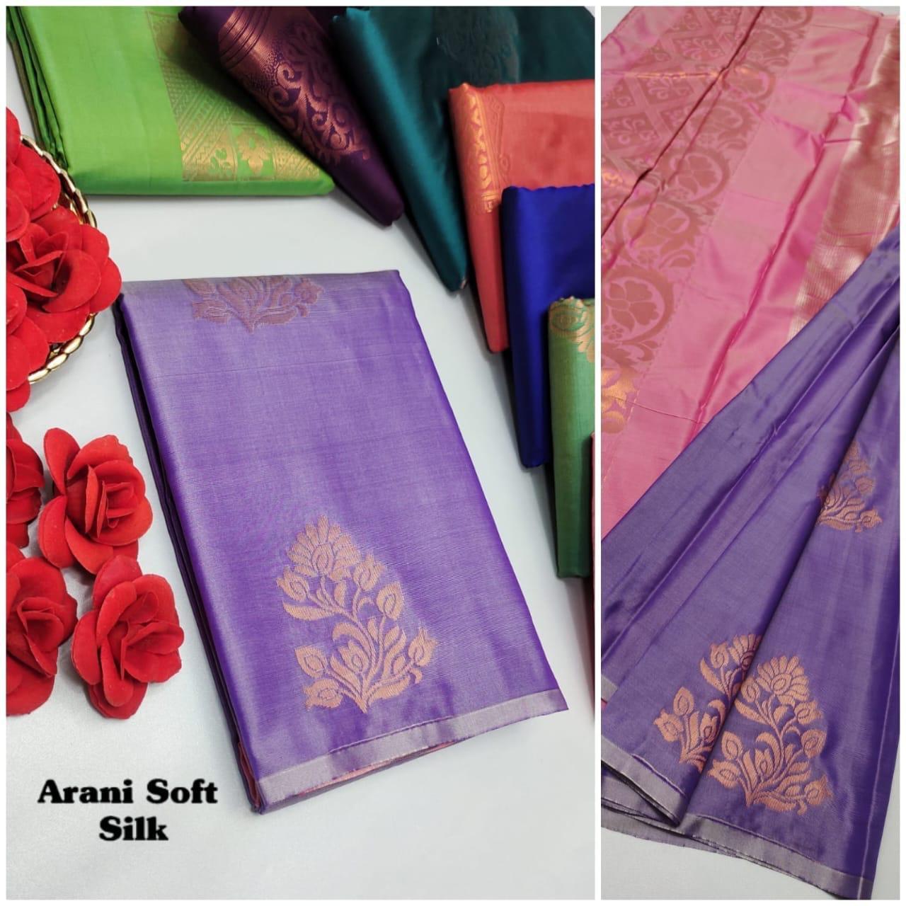 ARANI SOFT SILK SAREES - LAVENDER