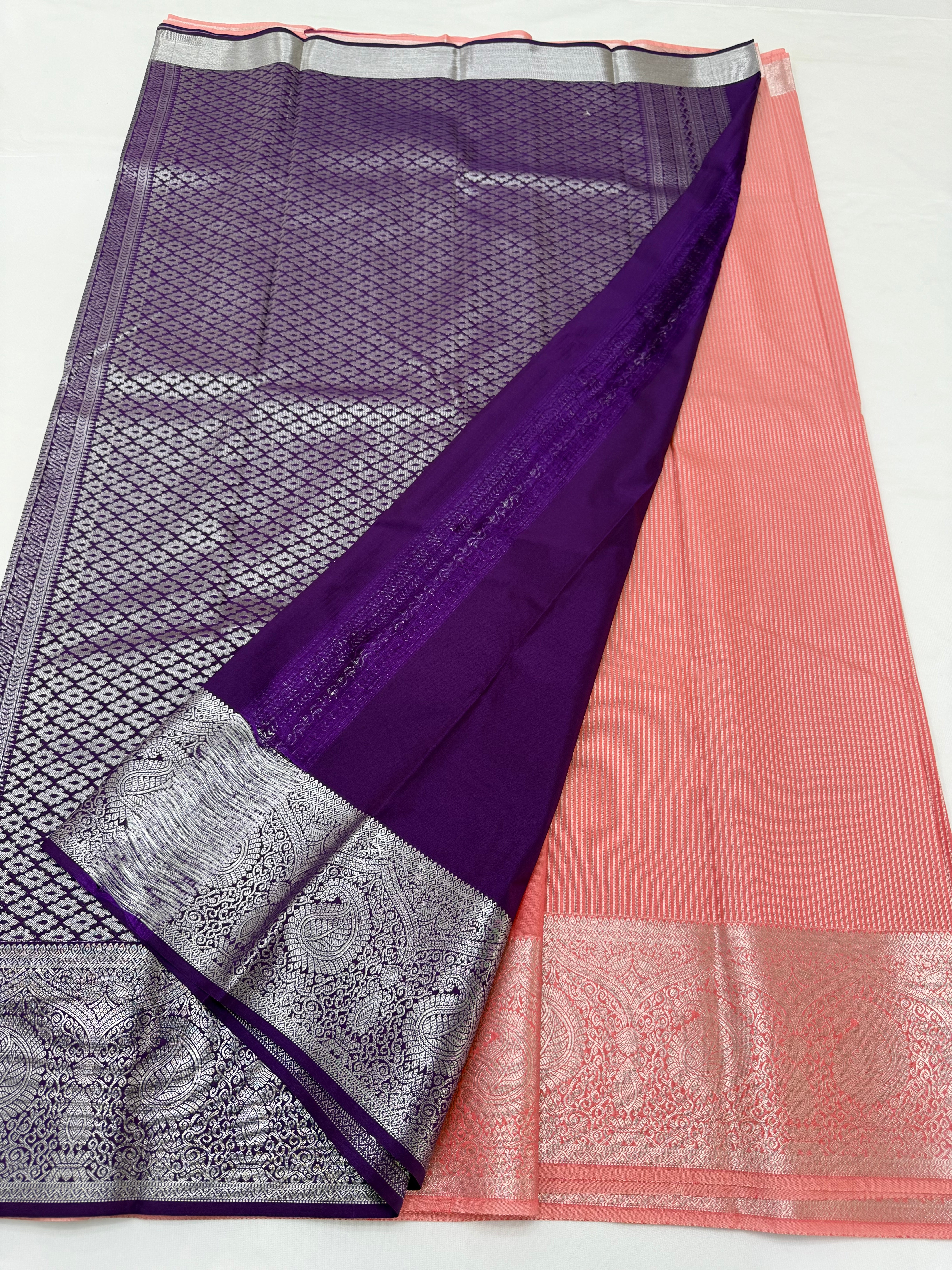 PREMIUM SEMI KANCHI SILK SAREE - ROSE