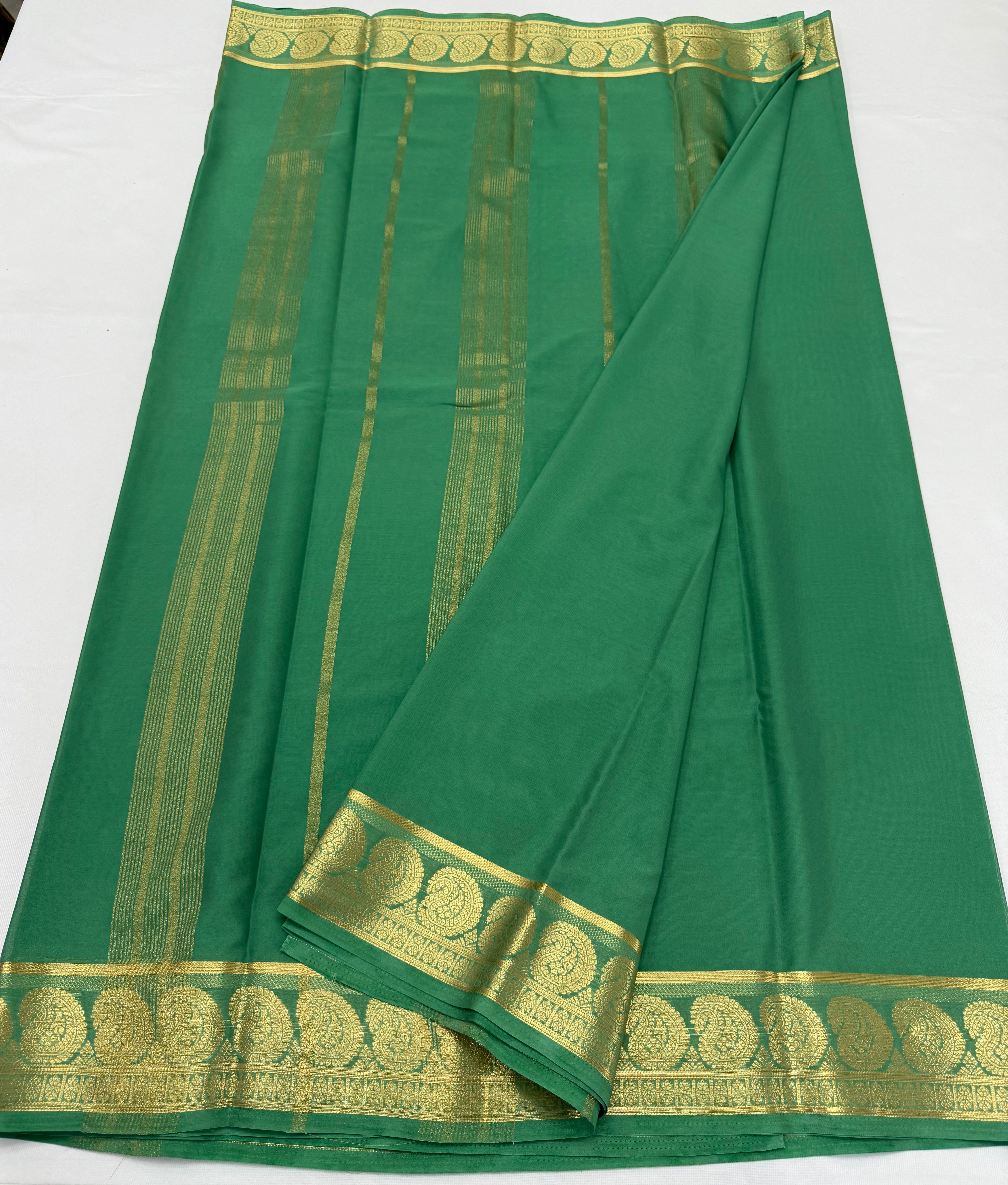 PREMIUM CREPE SILK SAREE - GREY TEAL
