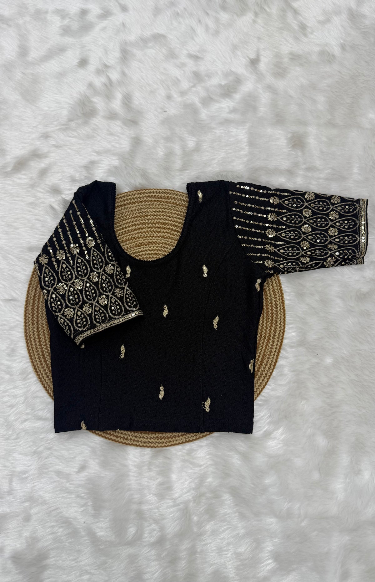 DESIGNER STRETCHABLE BLOUSE - BLACK