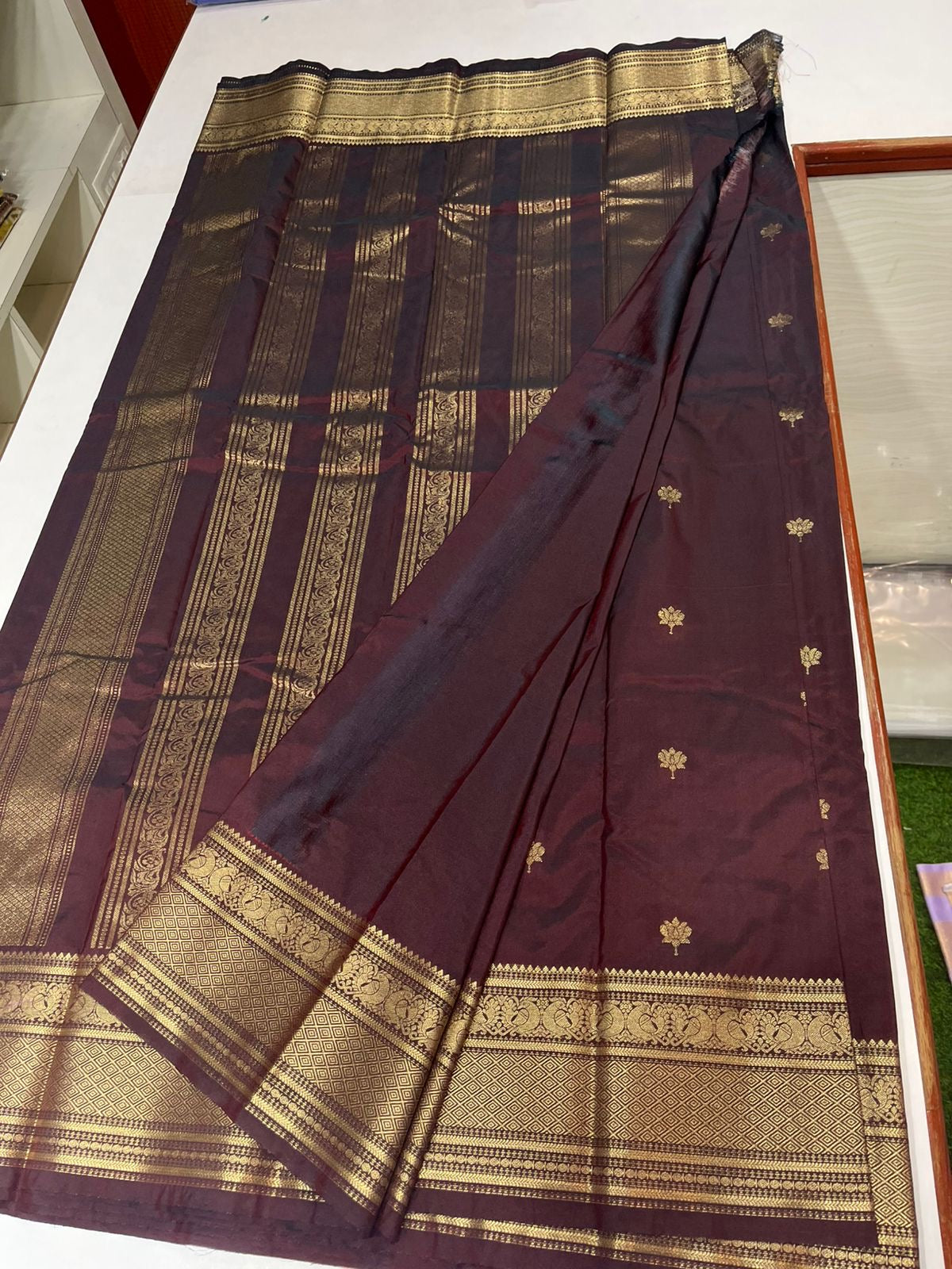 PREMIUM SEMI KANCHI SILK SAREE - SANGRIA