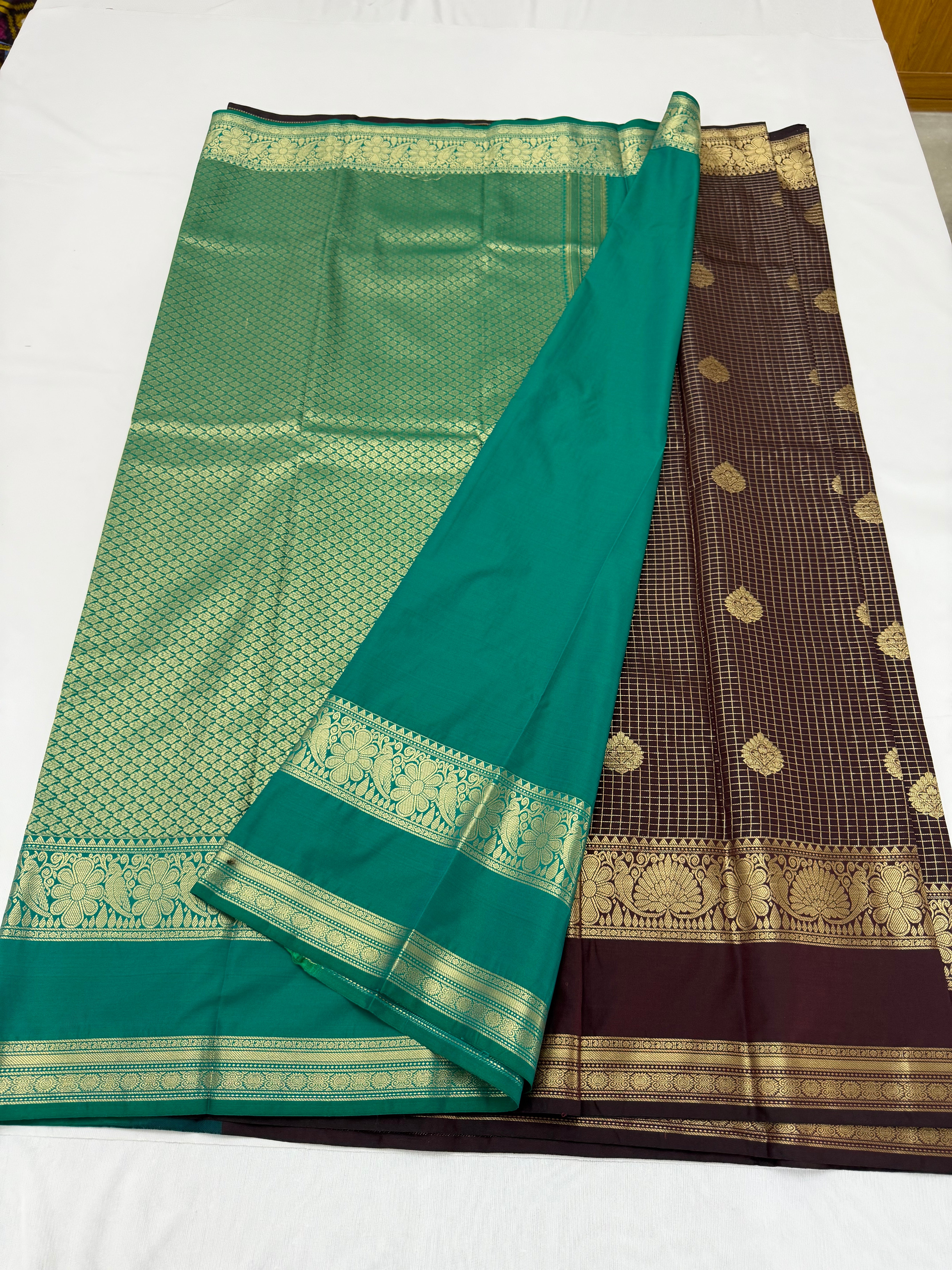 PREMIUM SEMI KANCHI SILK SAREE - BROWN