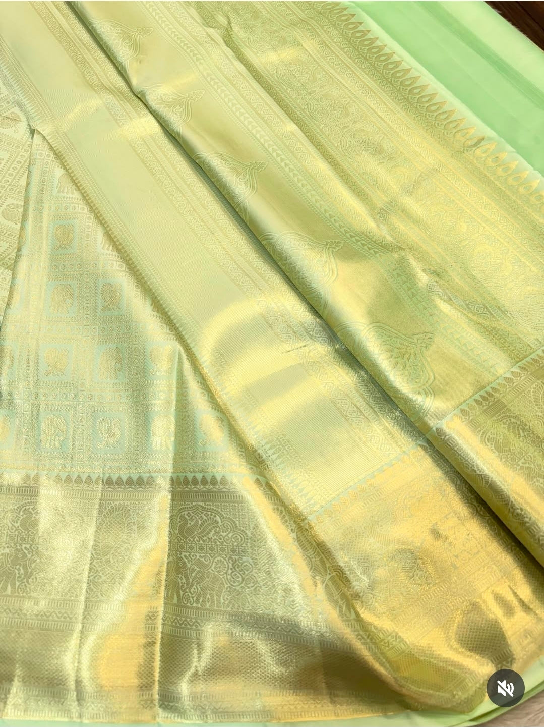 PREMIUM SEMI KANCHI SILK SAREE - PASTEL GREEN