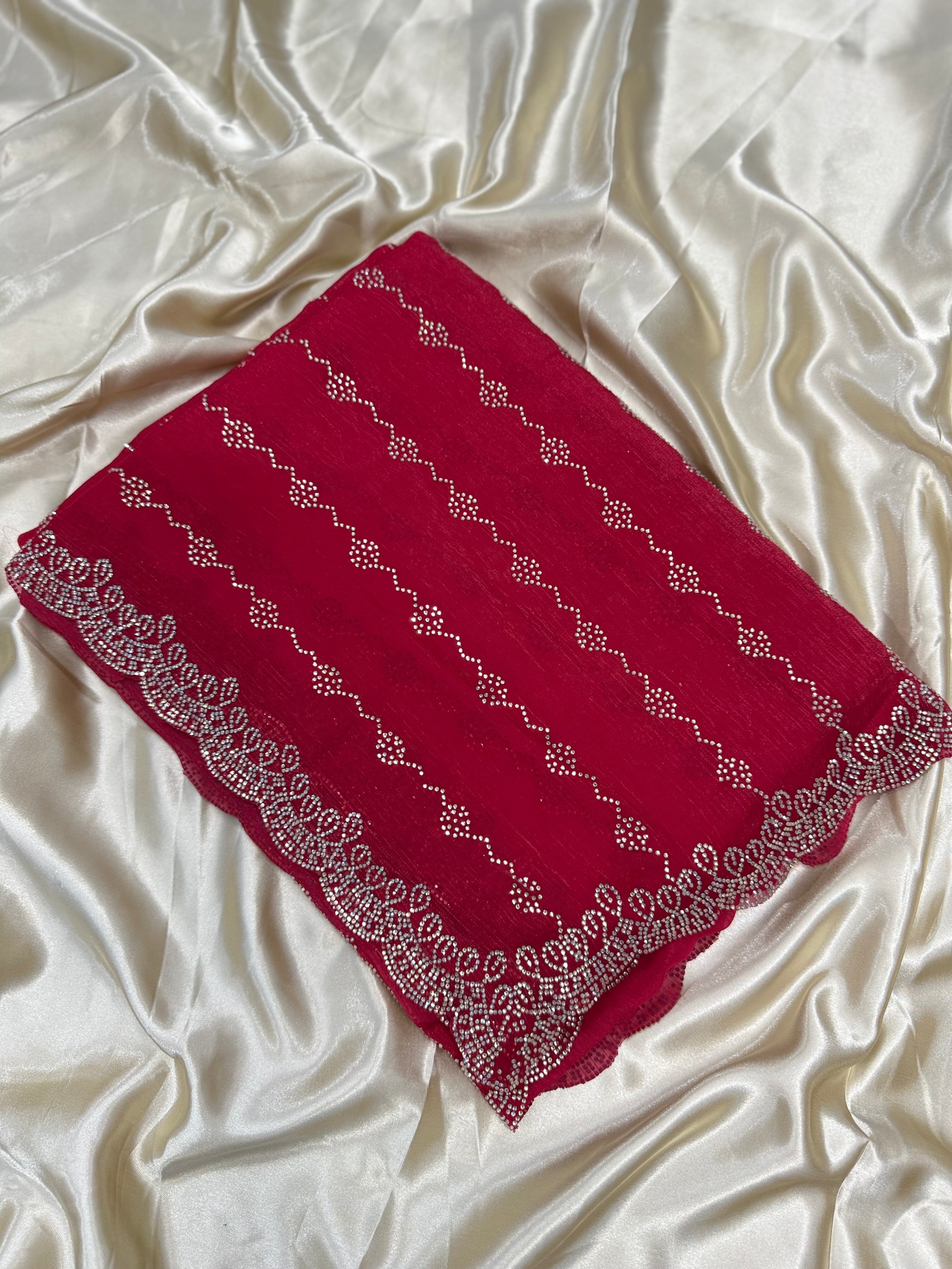 PREMIUM DESIGNER FANCY SAREE - RED