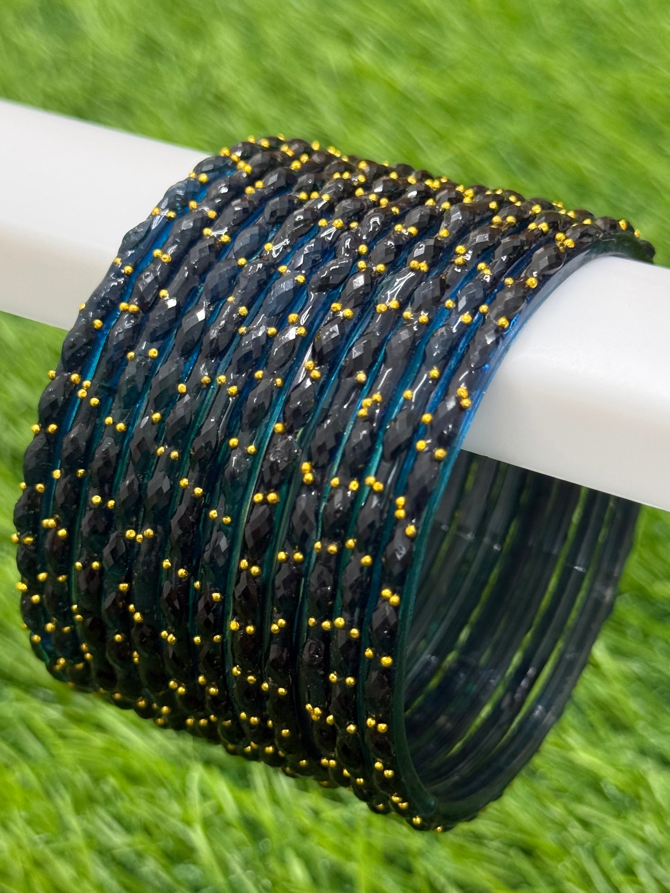 RAINDROP GLASS BANGLES PACK OF 12