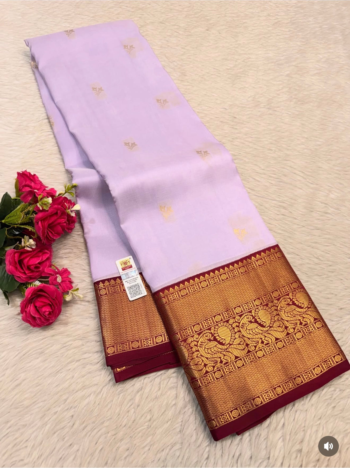 KANCHIPURAM PURE SILK SAREE | SILKMARK® CERTIFIED - PASTEL LILAC