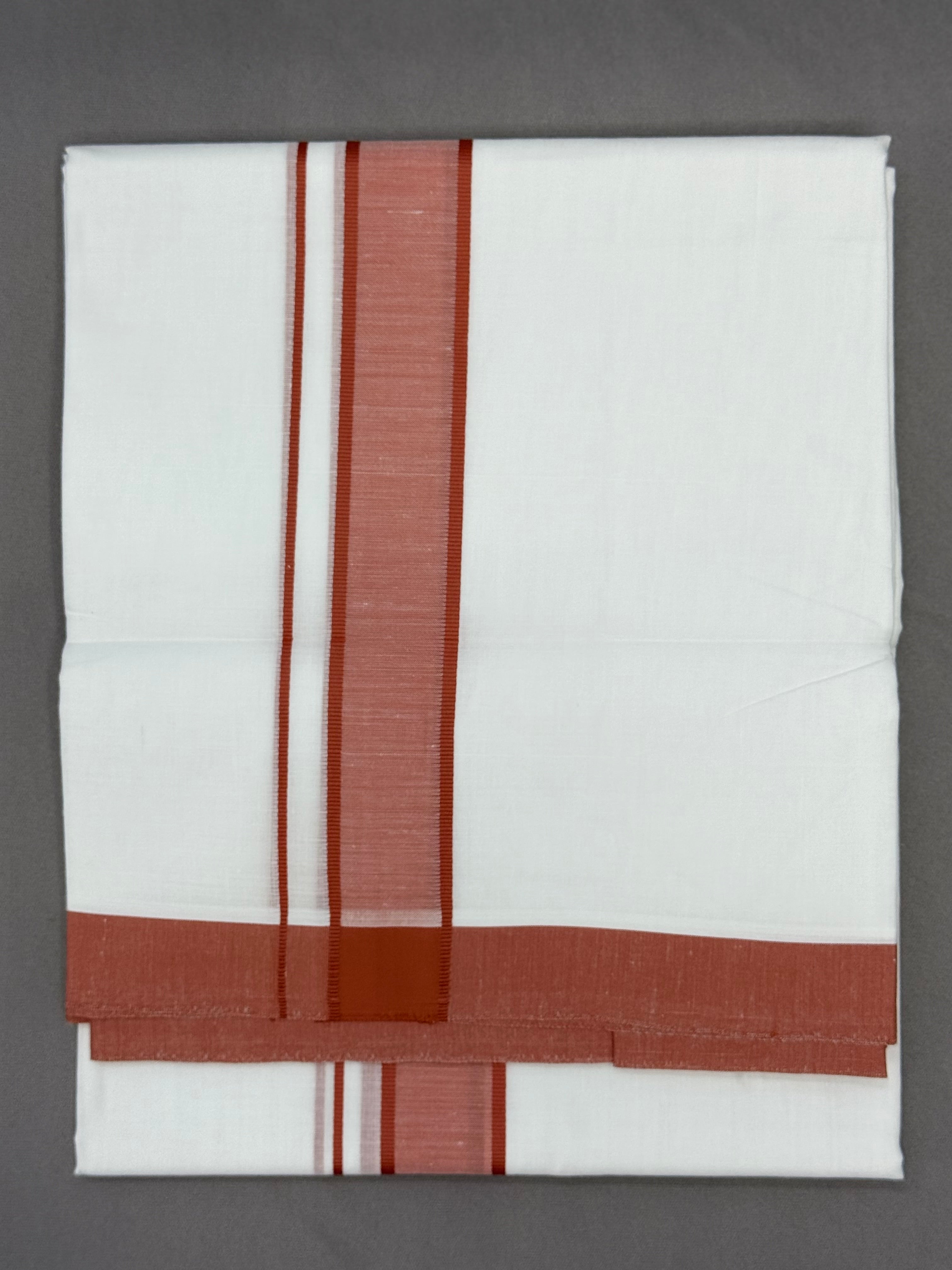MEN'S DOUBLE DHOTI WHITE WITH FANCY BORDER