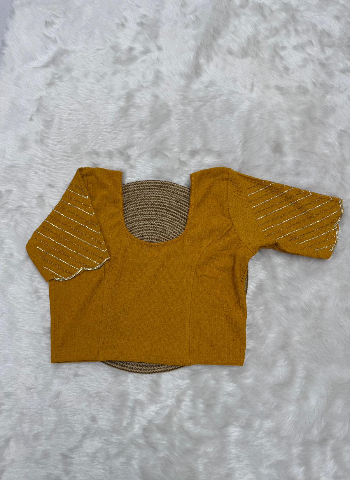 DESIGNER STRETCHABLE BLOUSE - YELLOW