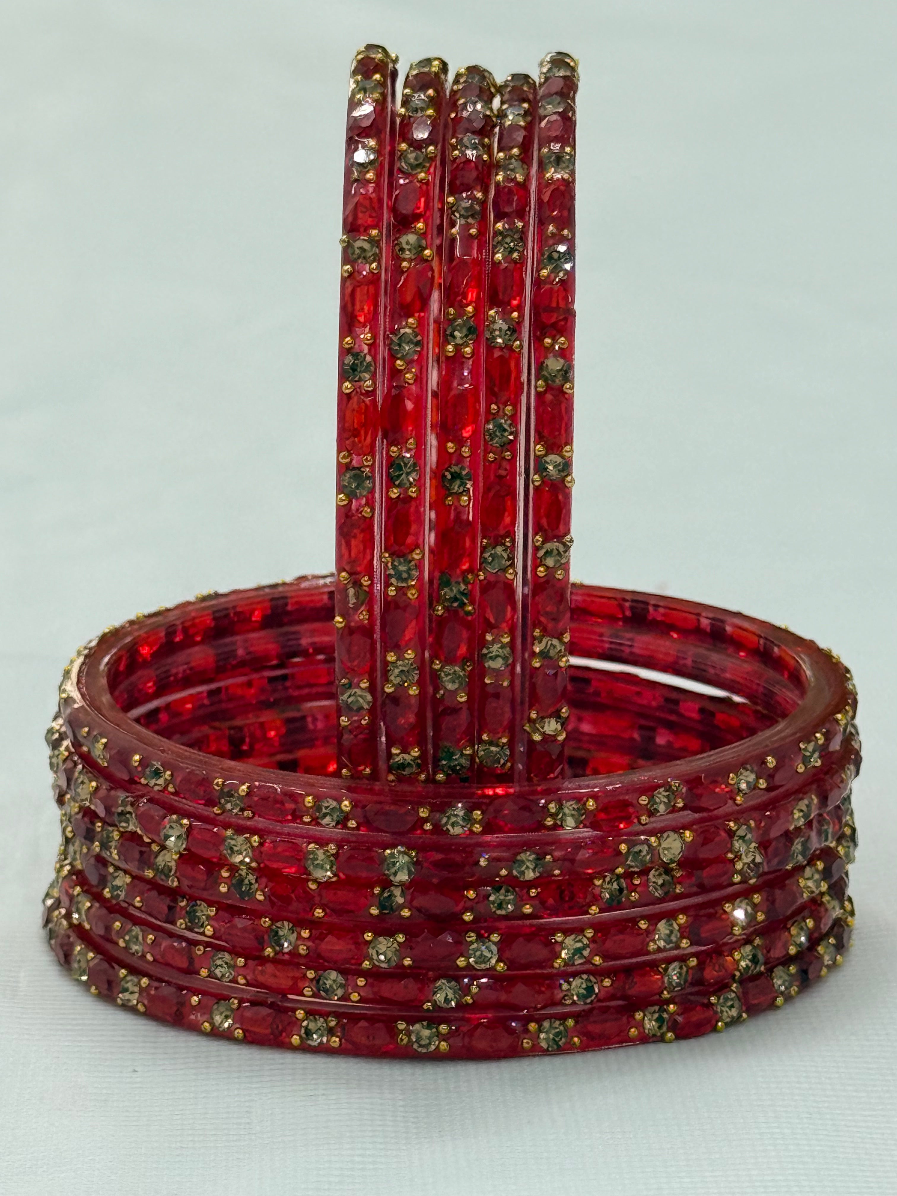 PREMIUM RAINDROP GLASS BANGLES PACK OF 12