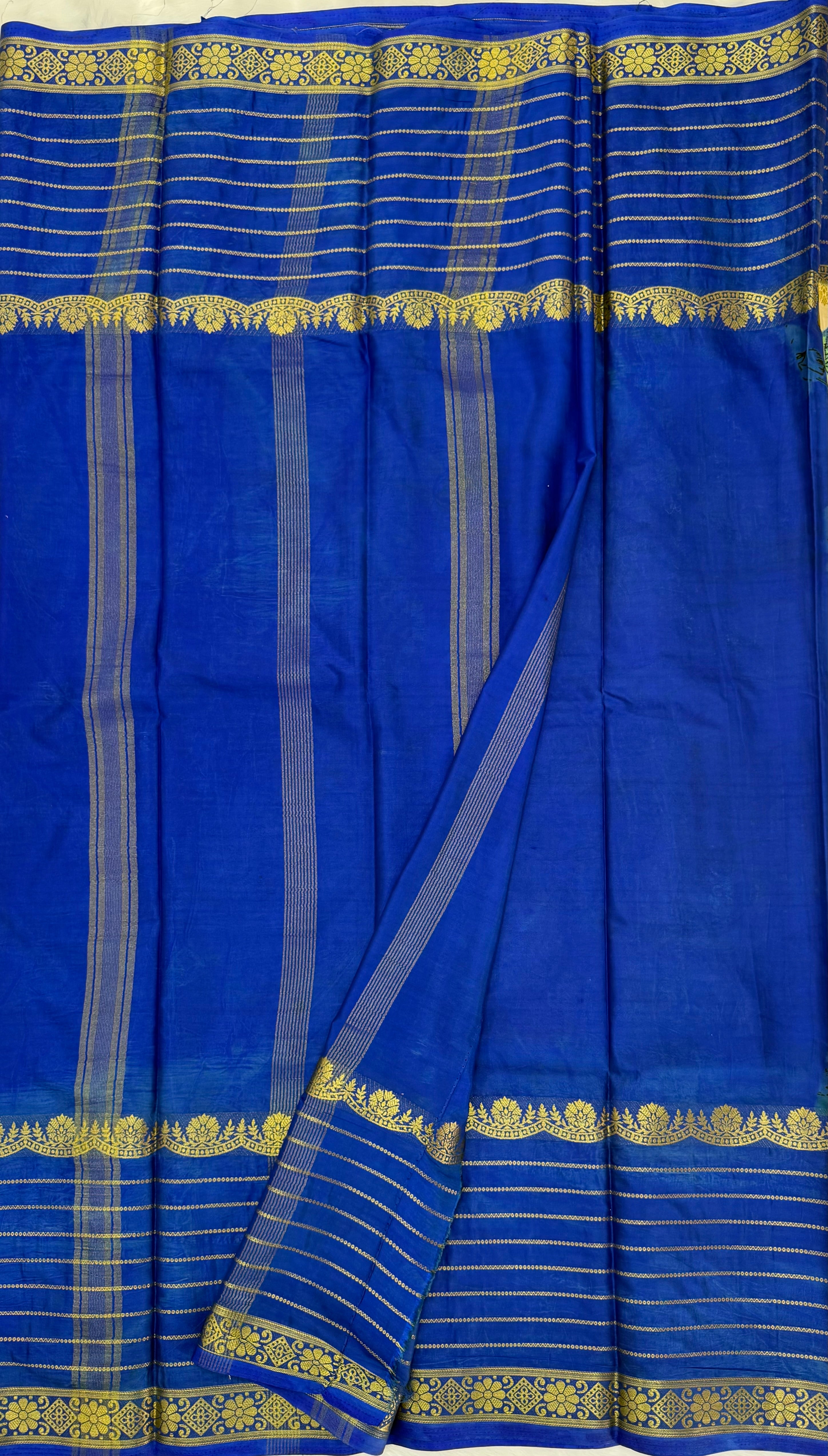 KALAMKARI PURE QUALITY MYSORE SILK SAREE - ROYAL MAIL