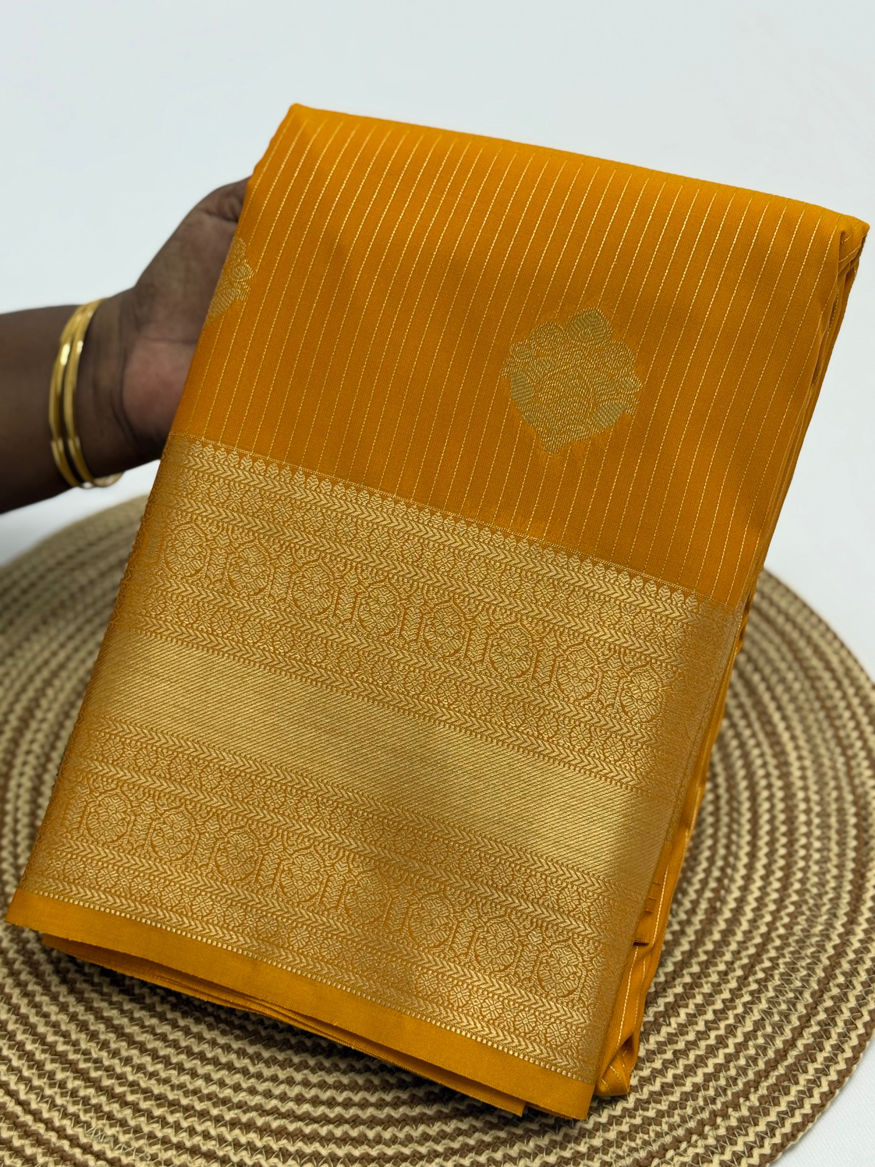 PREMIUM SEMI KANCHI SILK SAREE - BUMBLEBEE