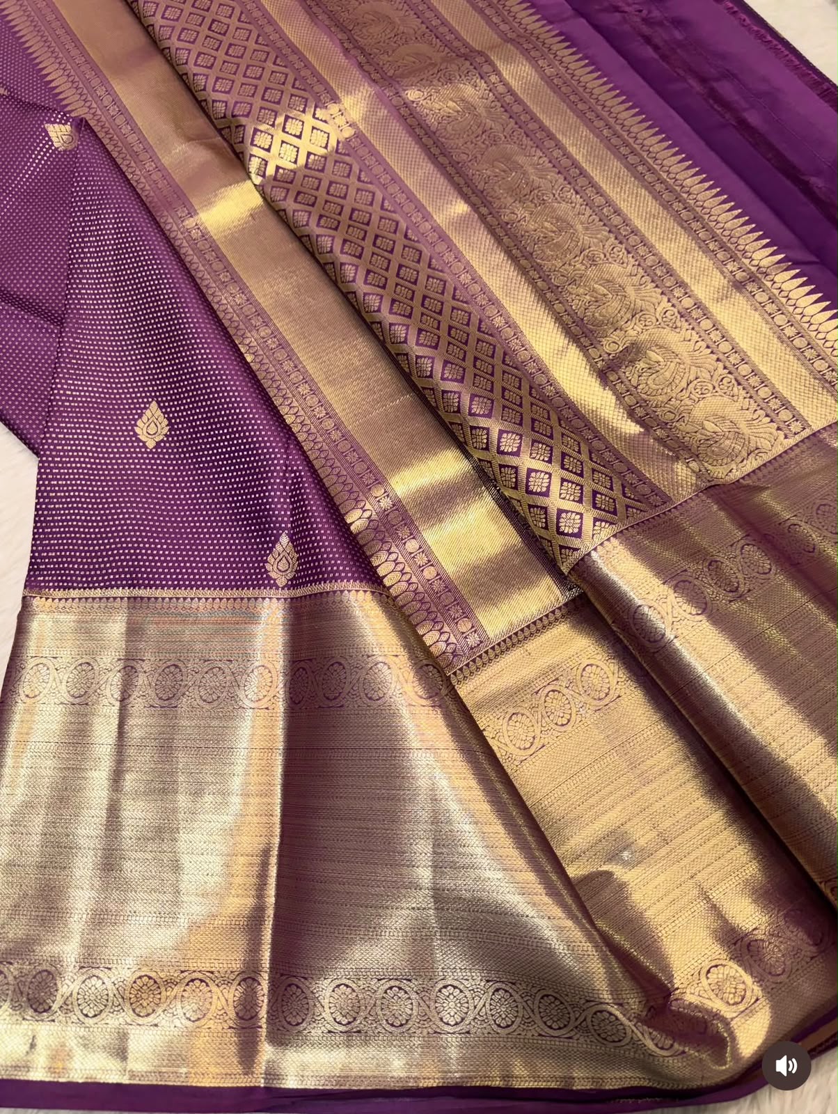 PREMIUM SEMI KANCHI SILK SAREE - PURPLE