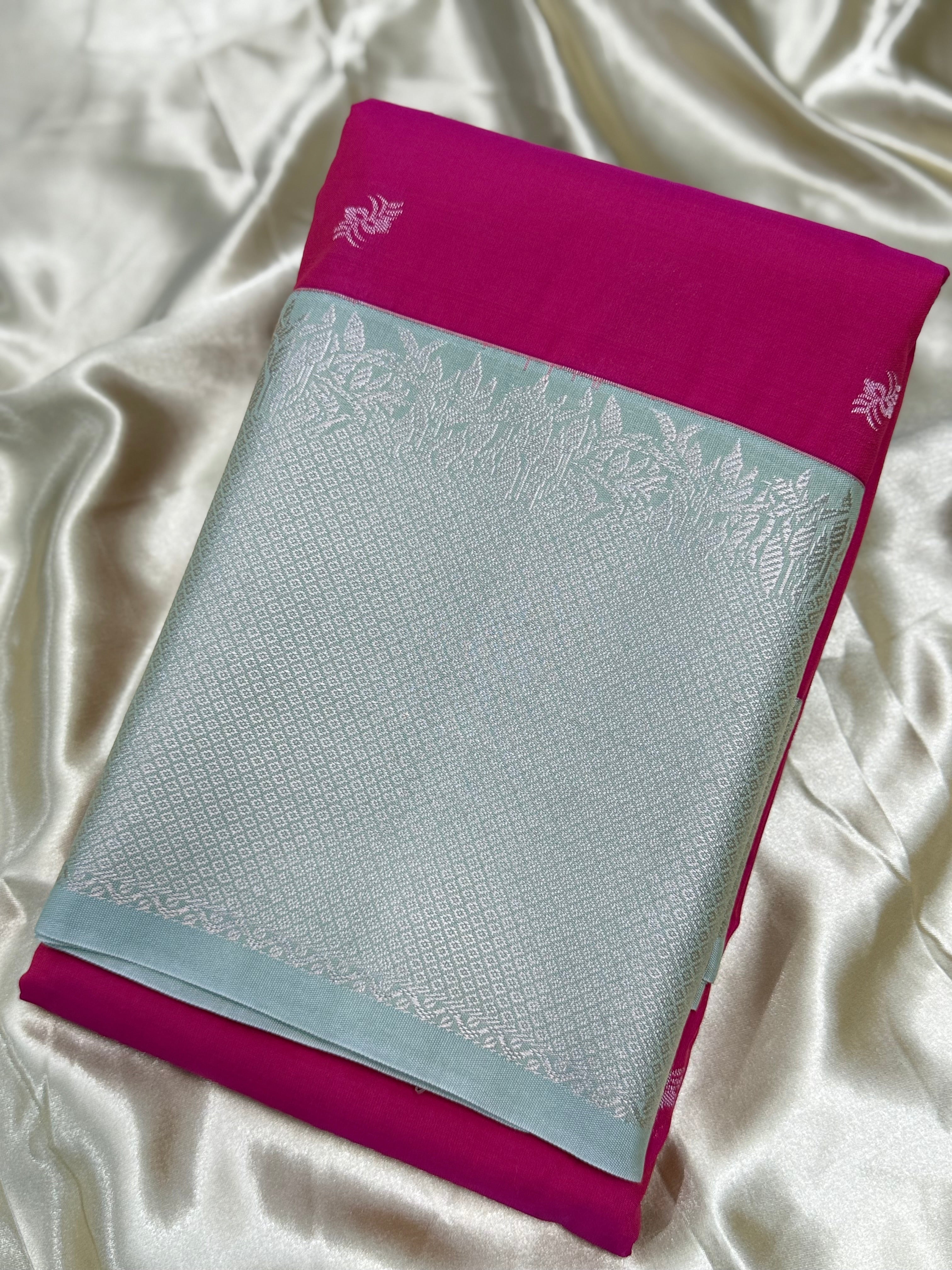 PREMIUM SEMI KANCHI SILK SAREE - MAGENTA