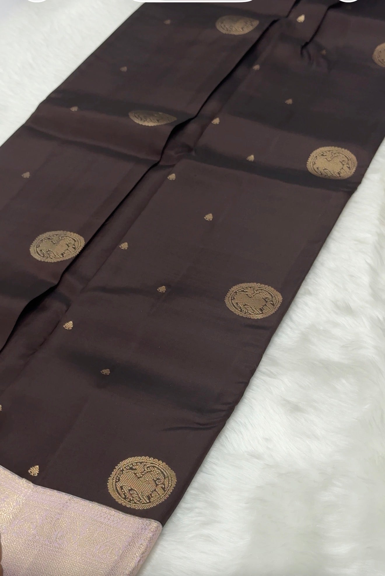 KANCHIPURAM PURE SILK SAREE | SILKMARK® CERTIFIED - BROWN
