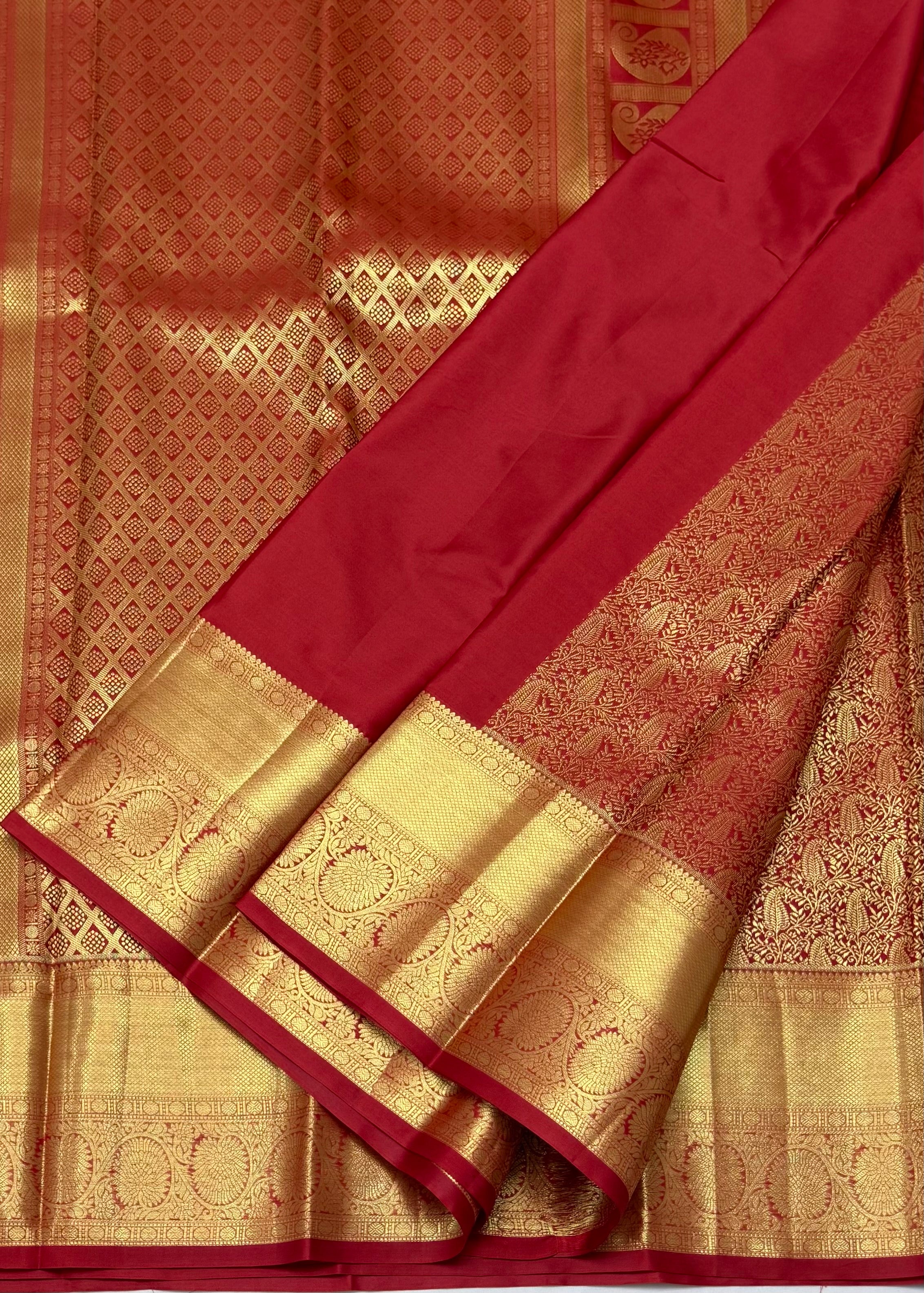 PREMIUM KANCHI BROCADE SILK SAREE - RED