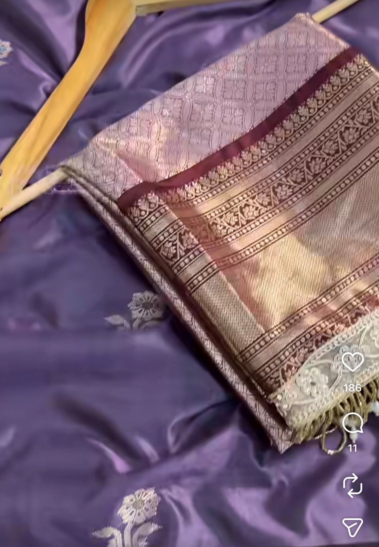 PREMIUM BANARASI HEAVY LACE WORK KATAAN SILK SAREE - MUTED VIOLET
