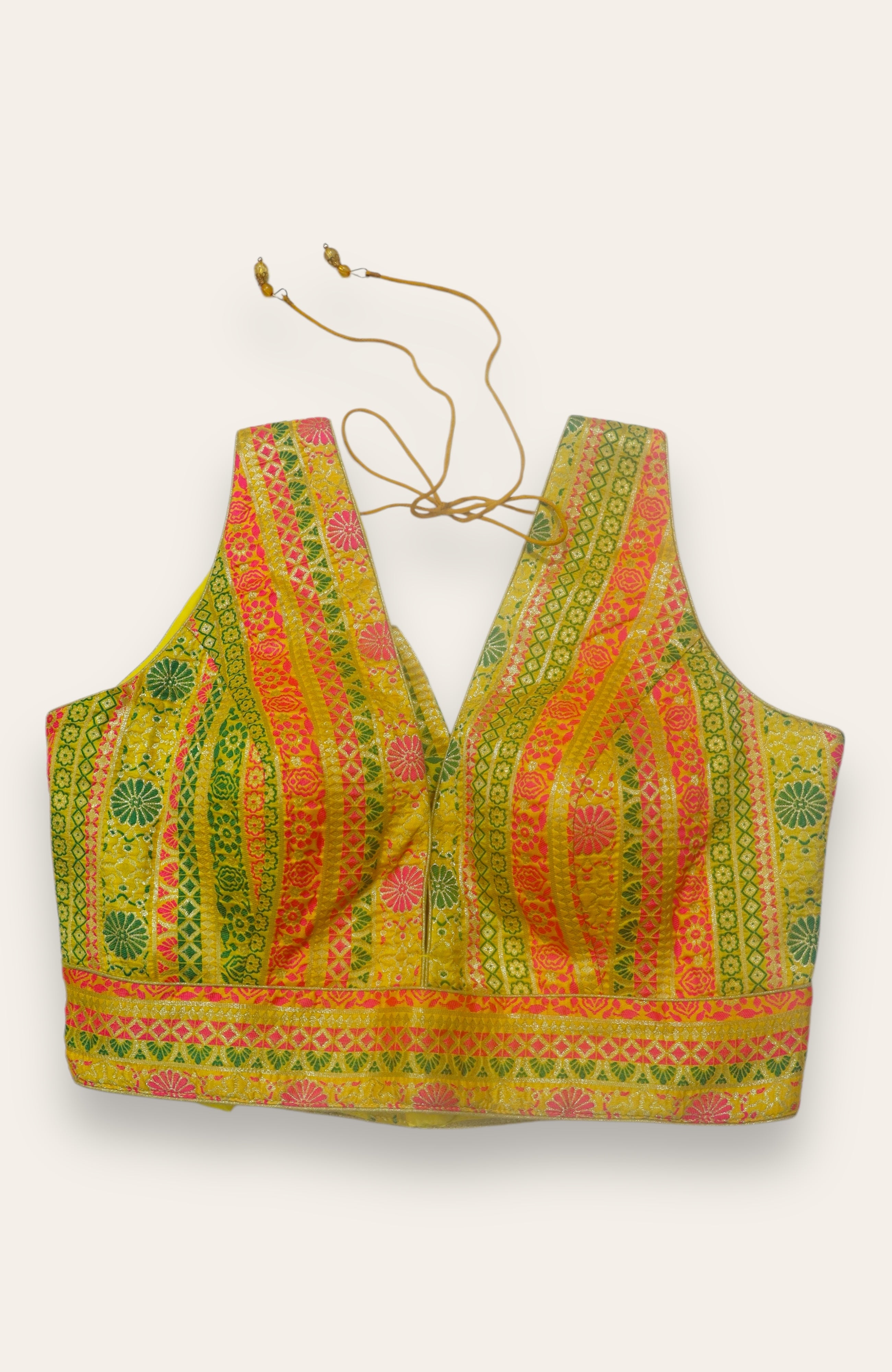 SLEEVELESS READYMADE BLOUSE - YELLOW