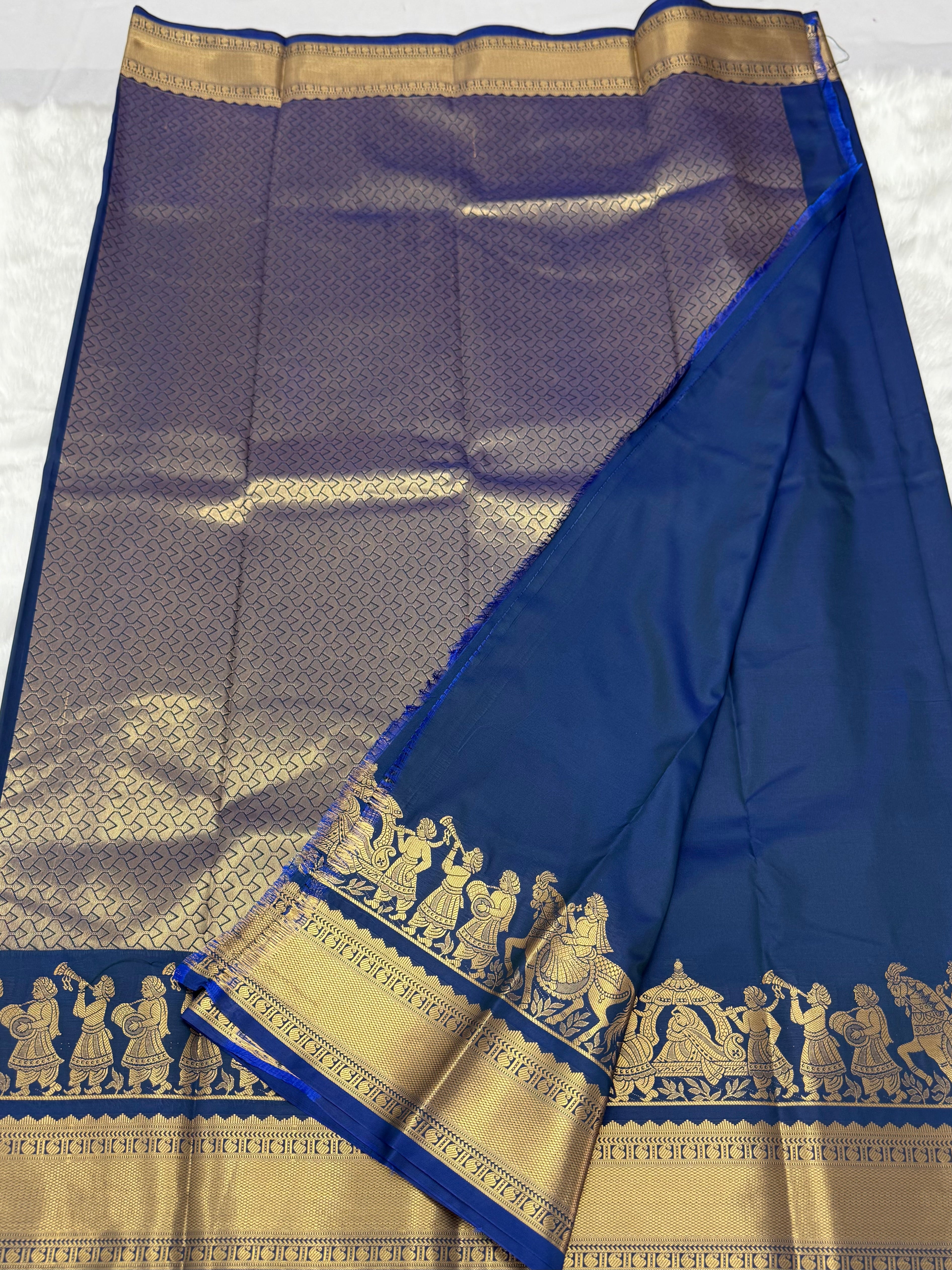 TRENDING PALLAKU DESIGN SOFT SILK SAREE - SPACE BLUIE