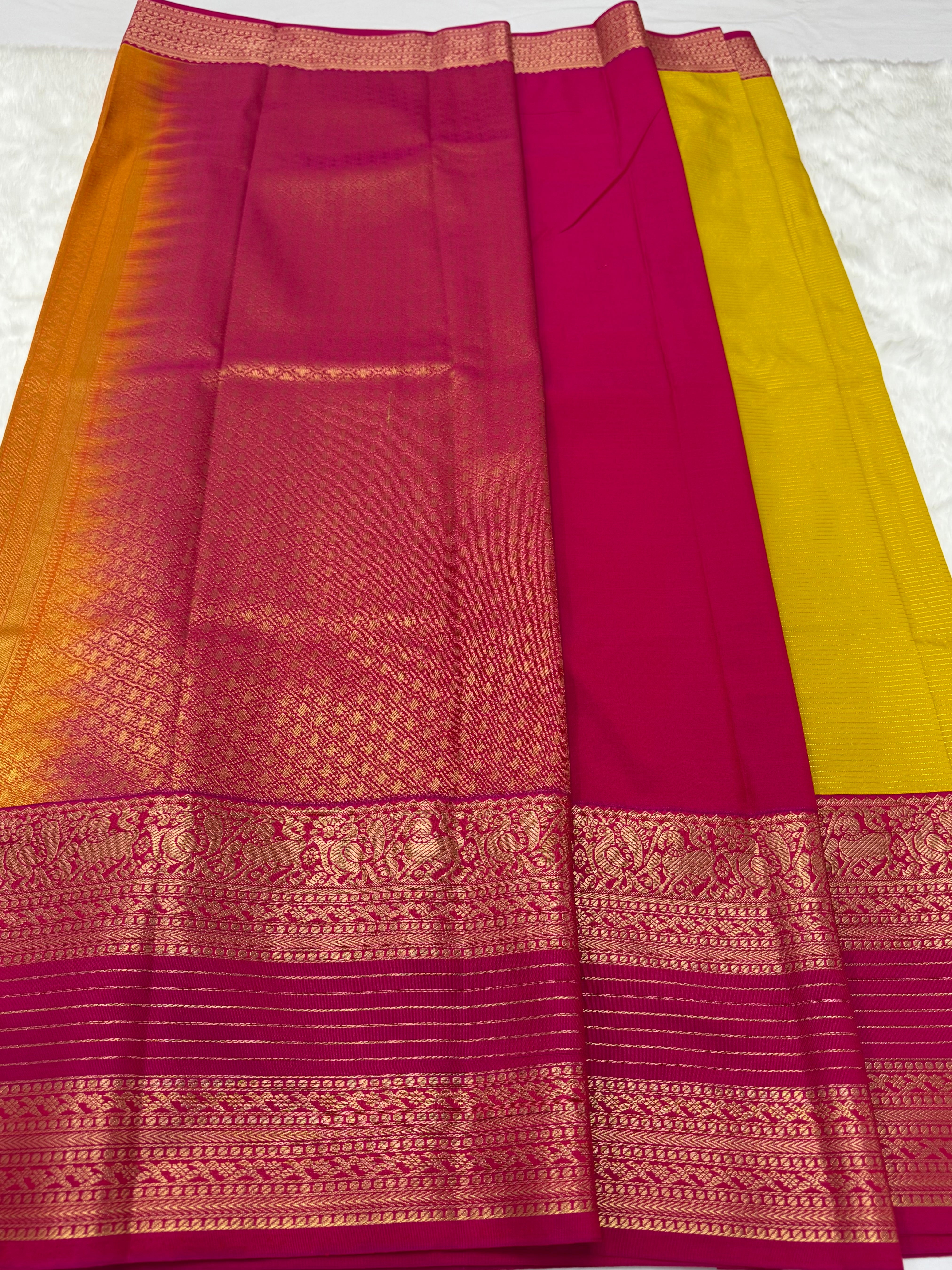 PREMIUM SEMI KANCHI SILK SAREE - AMBER